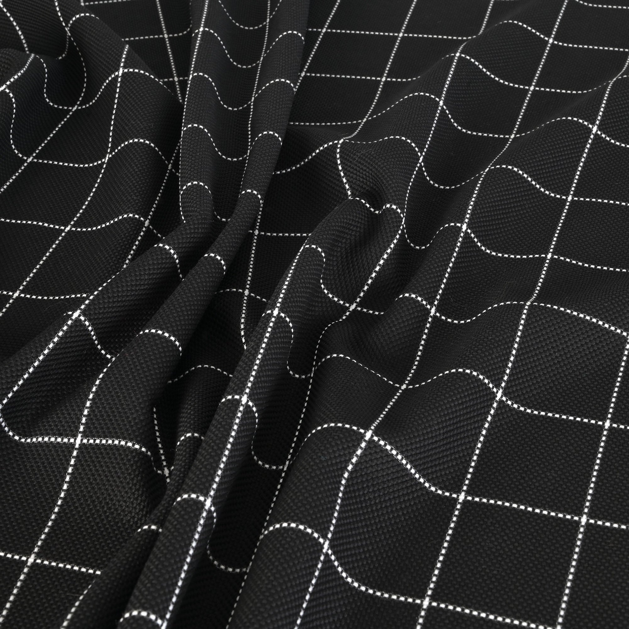 Black Grid Suiting Fabric 96880