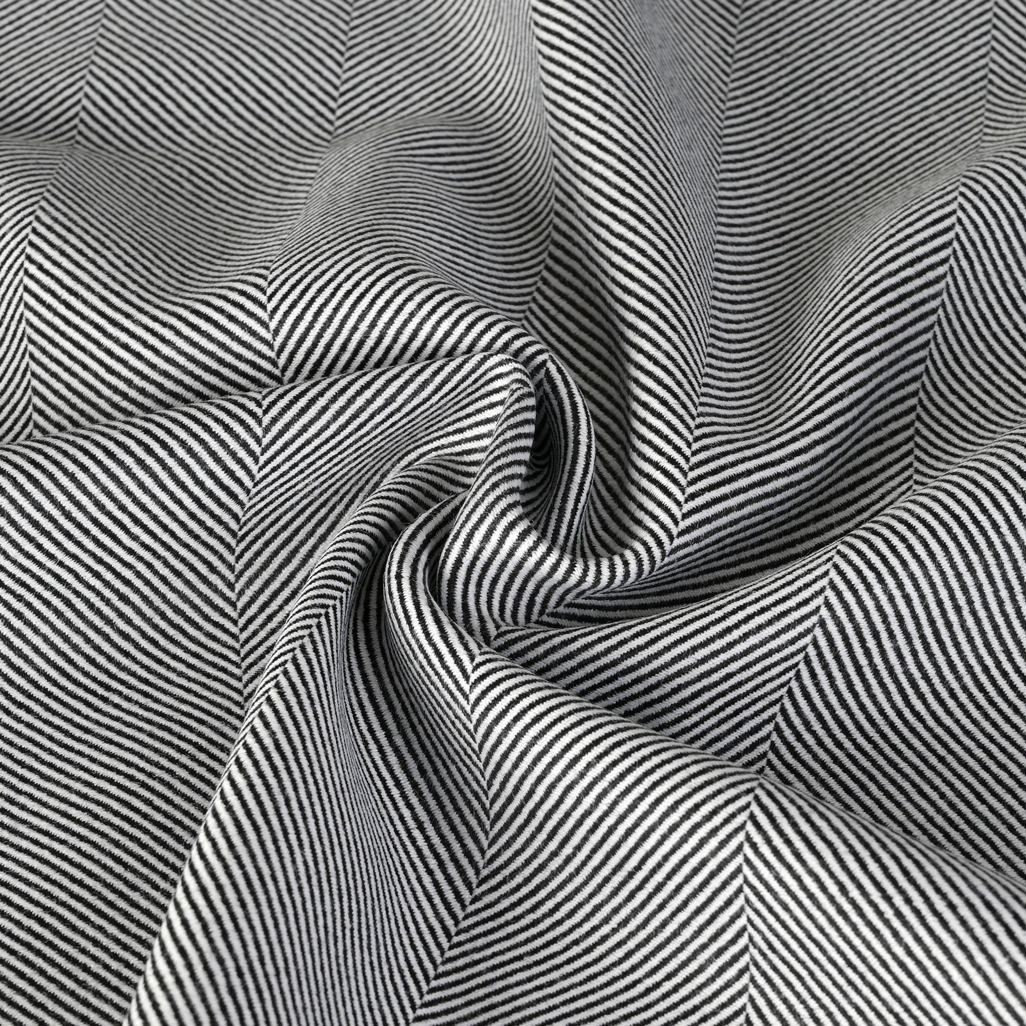 Black Herringbone Suiting Fabric 3811