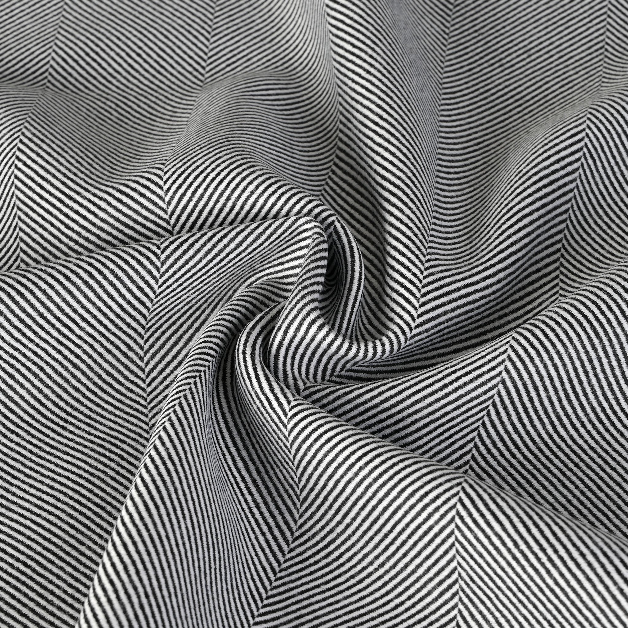 Black Herringbone Suiting Fabric 3811