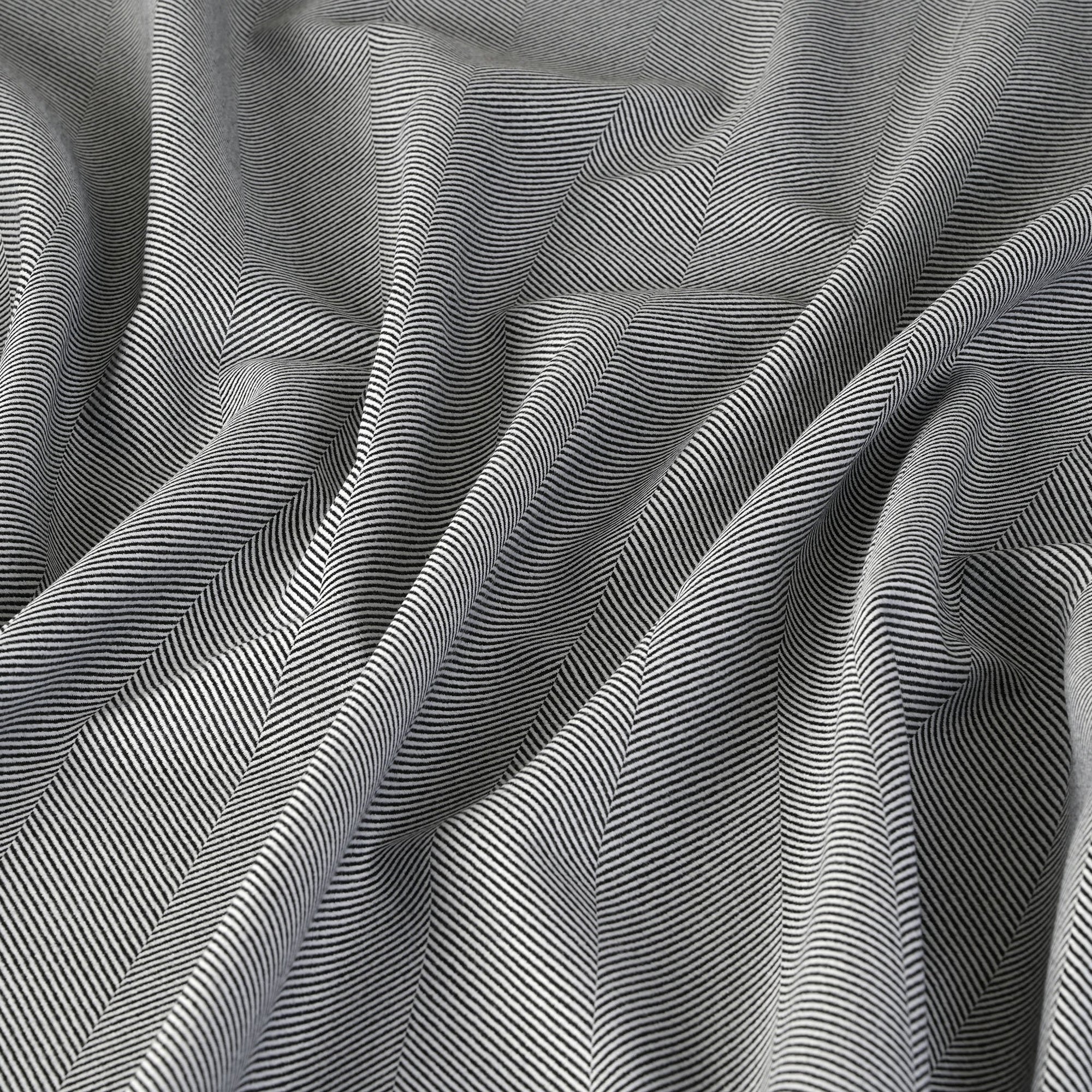 Black Herringbone Suiting Fabric 3811