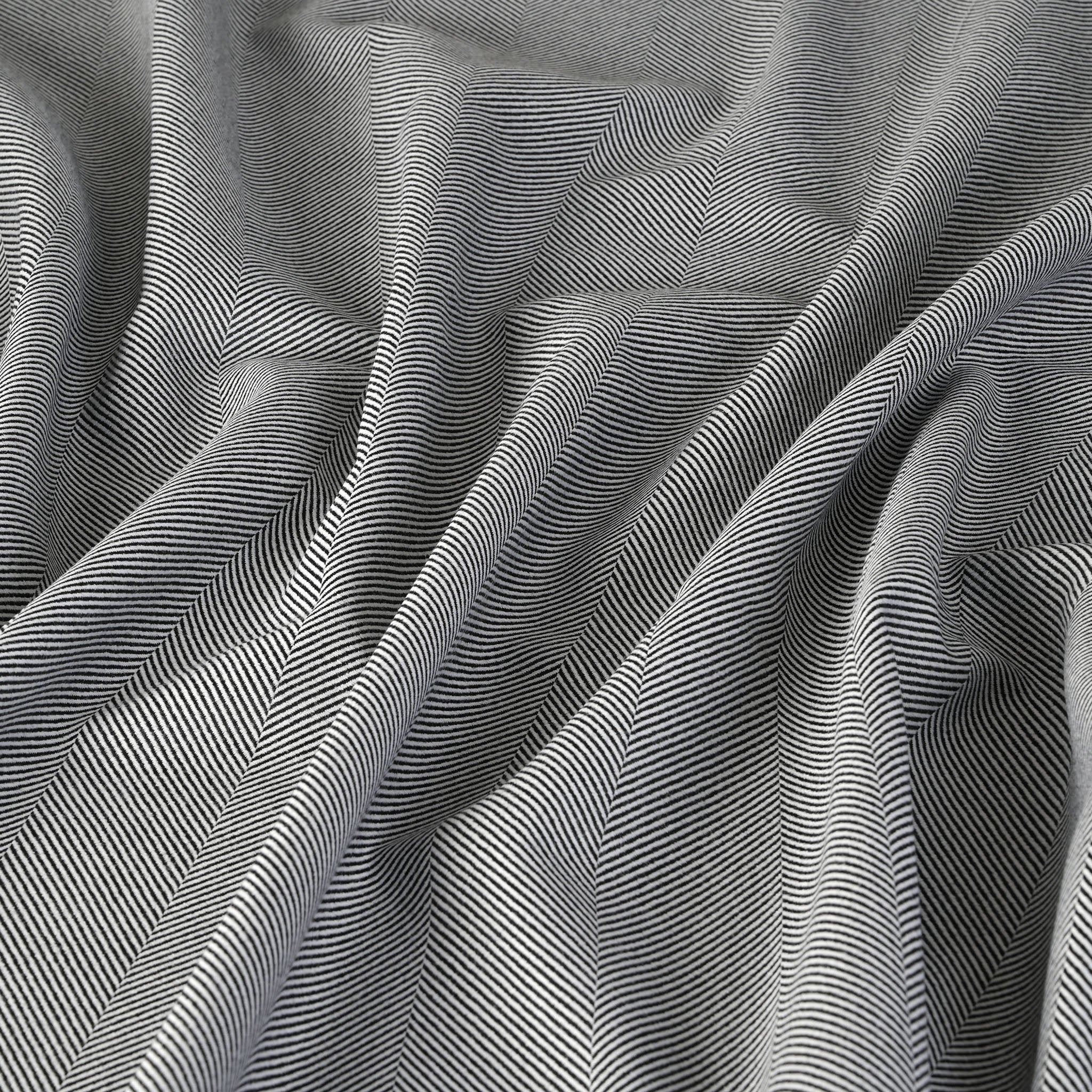 Black Herringbone Suiting Fabric 3811