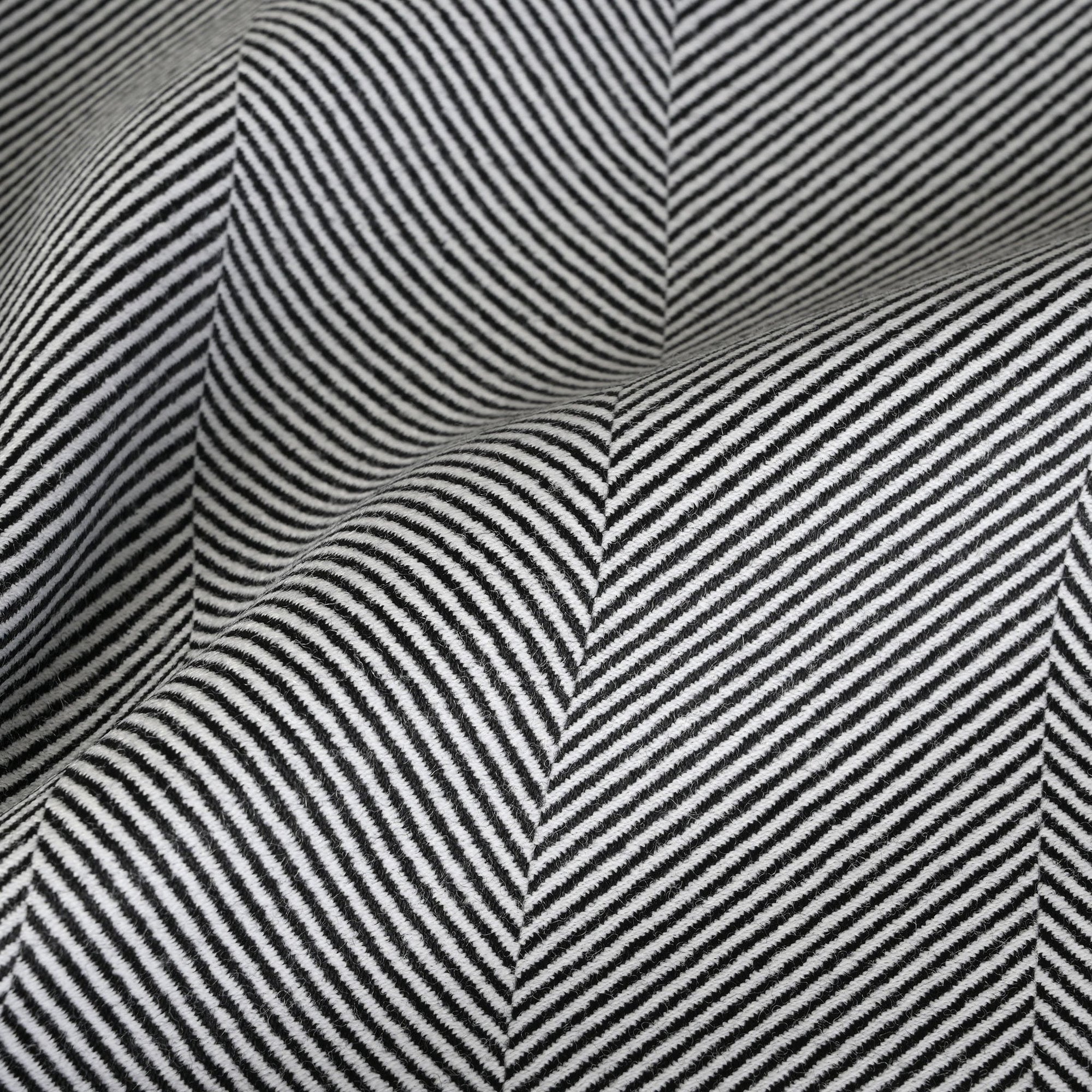 Black Herringbone Suiting Fabric 3811