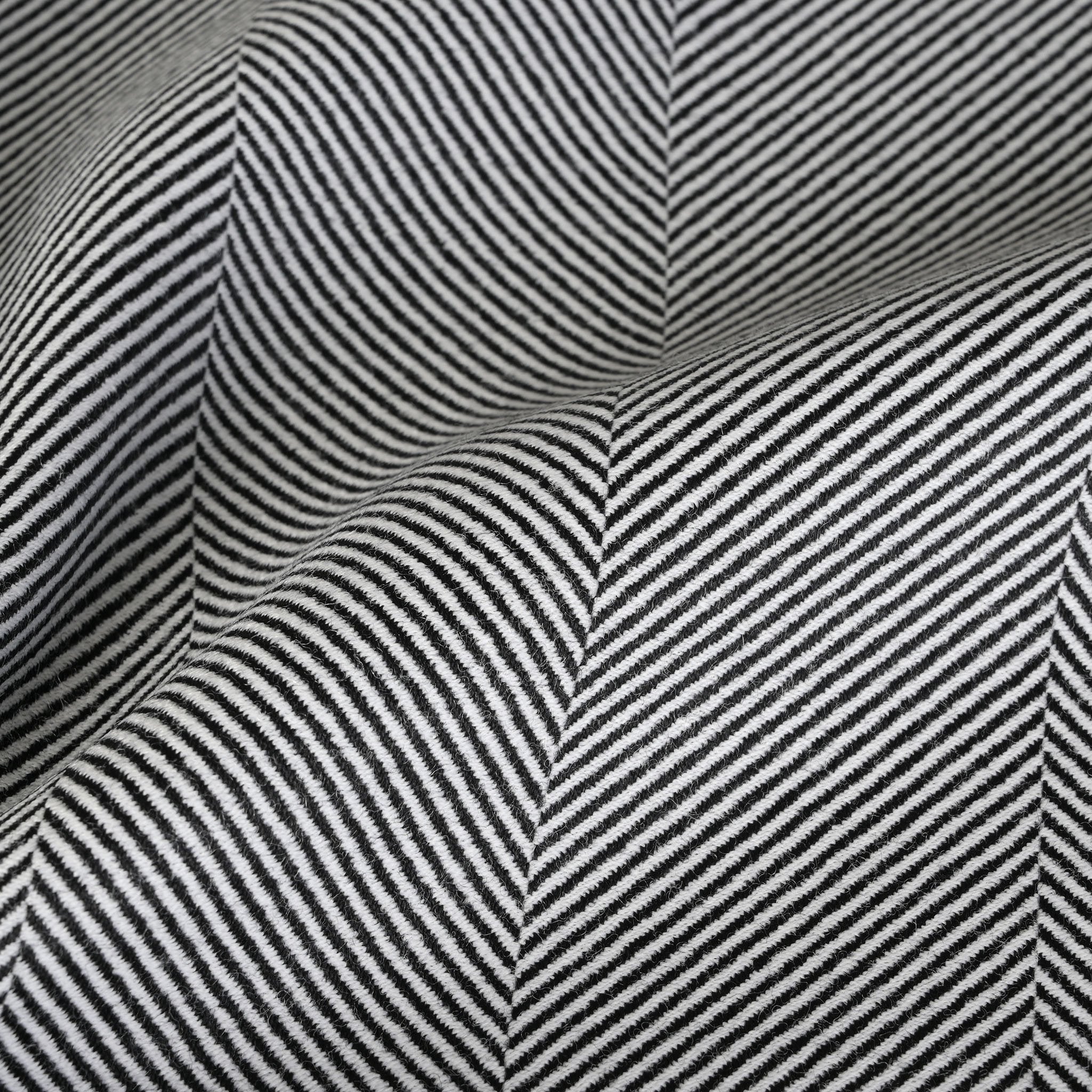 Black Herringbone Suiting Fabric 3811