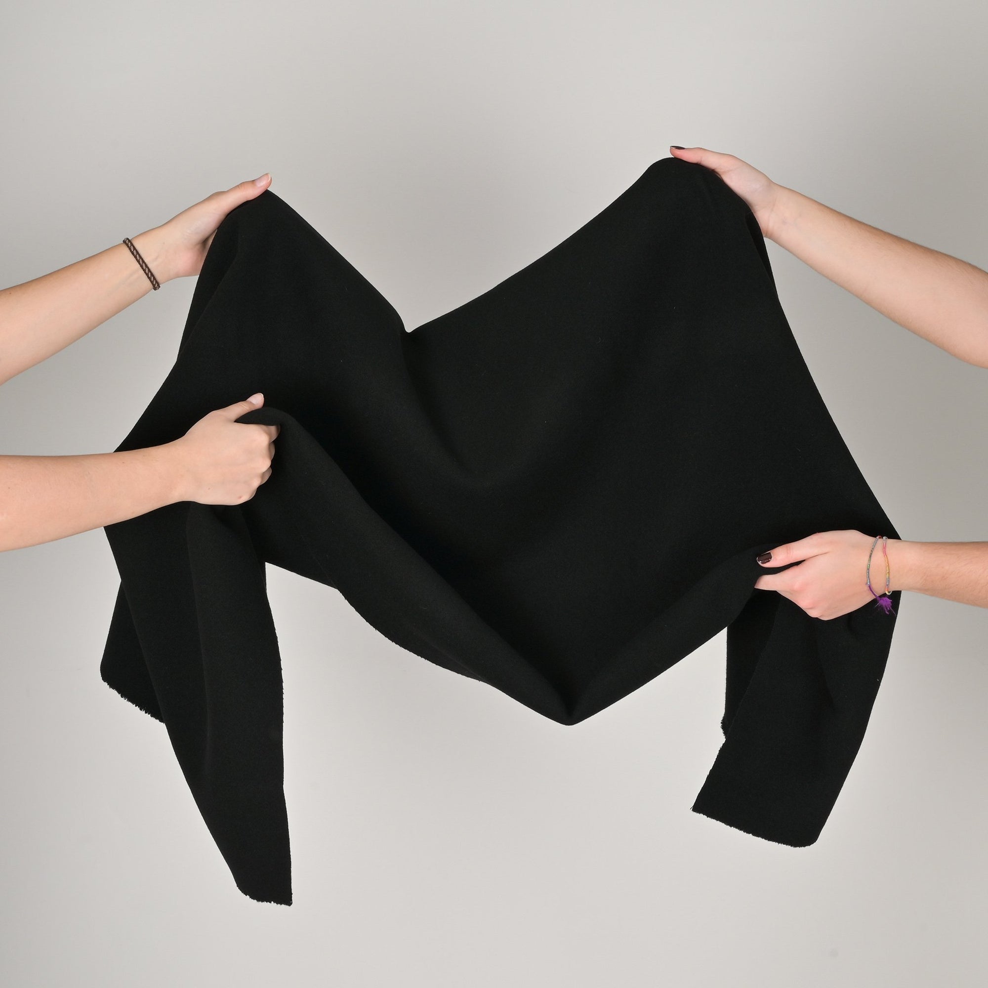 Black Melton Coating Fabric 1596