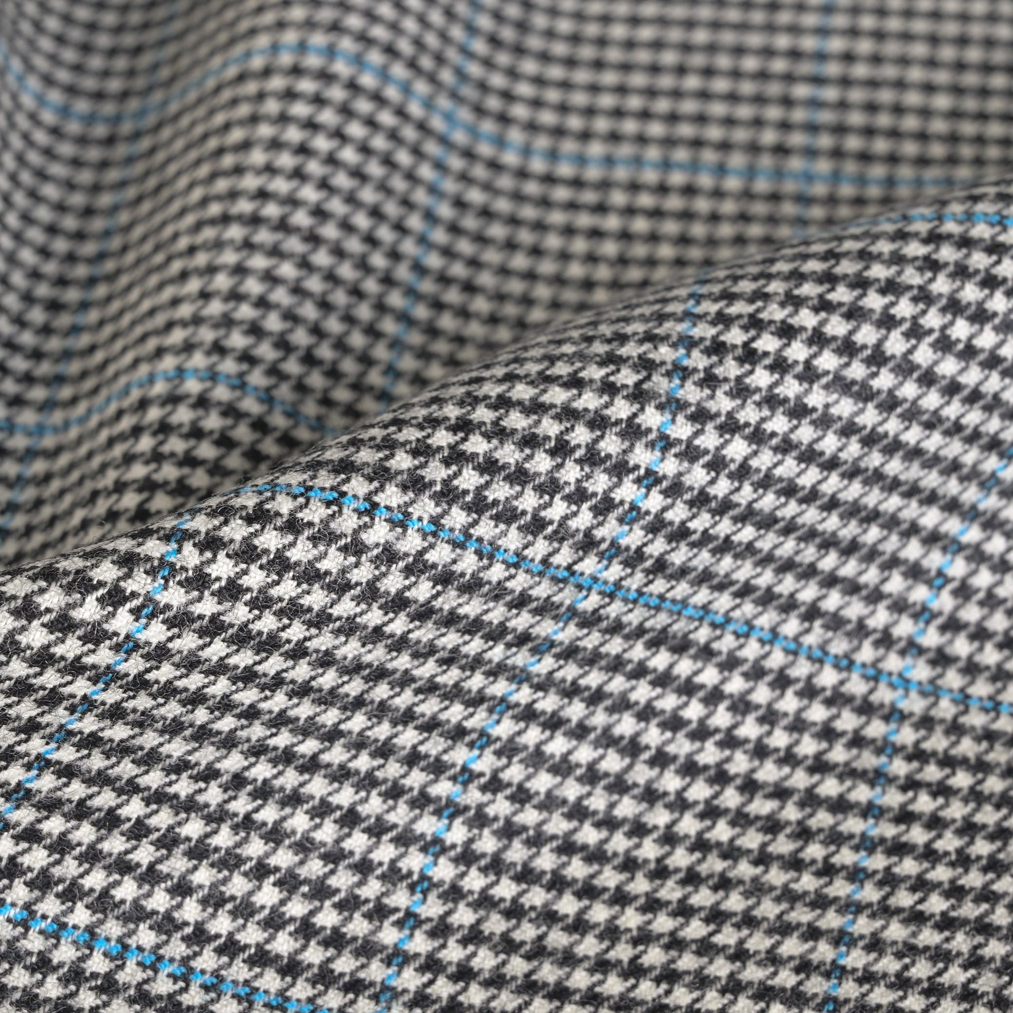 Black Pied-de-Poule Suiting Fabric 4140