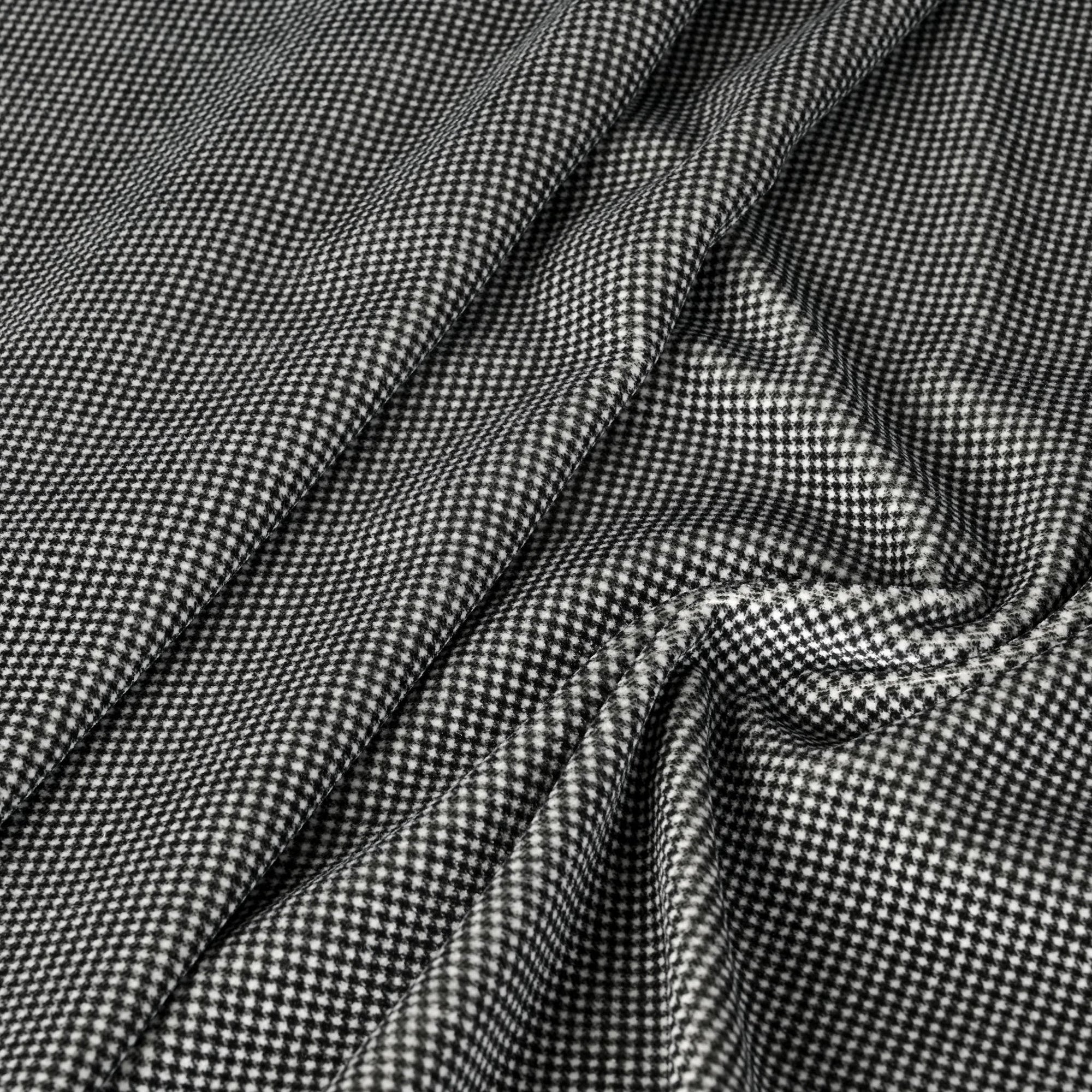 Black Pied-de-Poule Velvet Fabric 77245