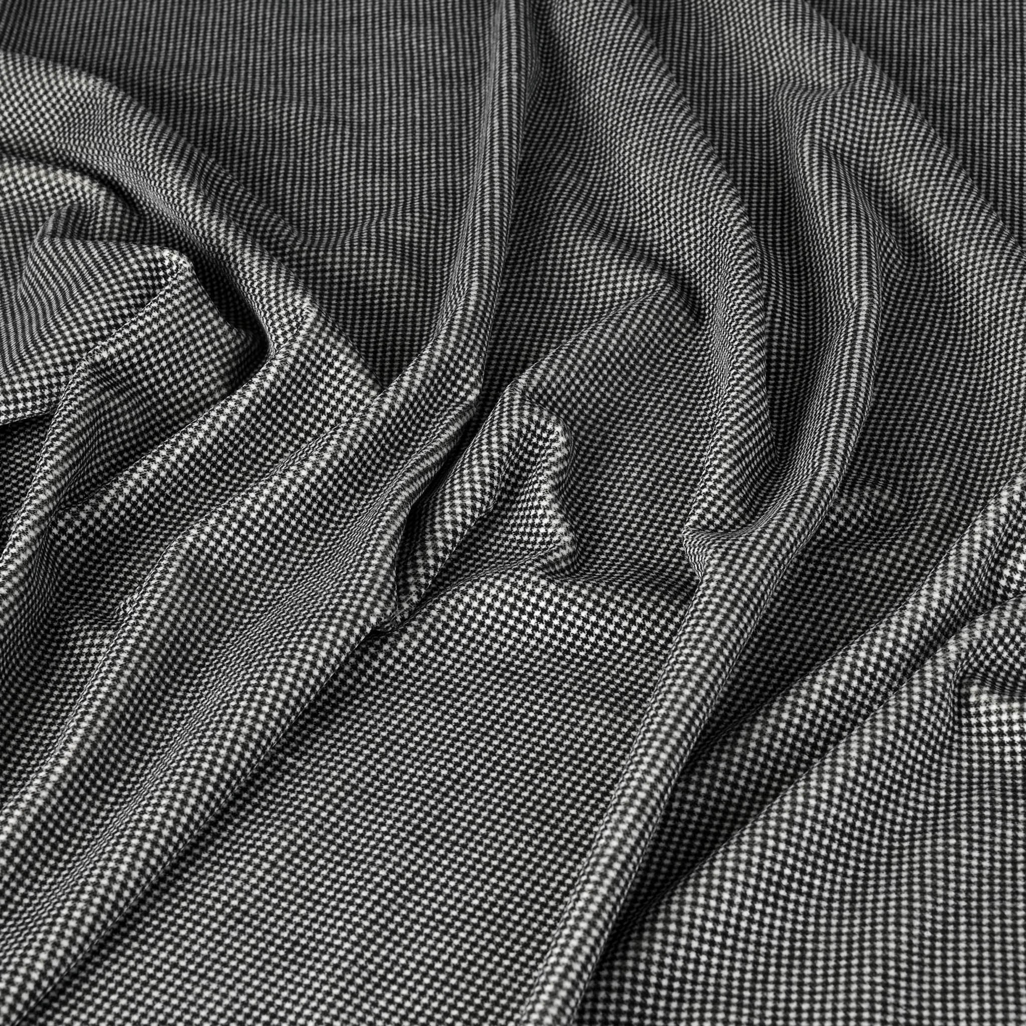 Black Pied-de-Poule Velvet Fabric 77245