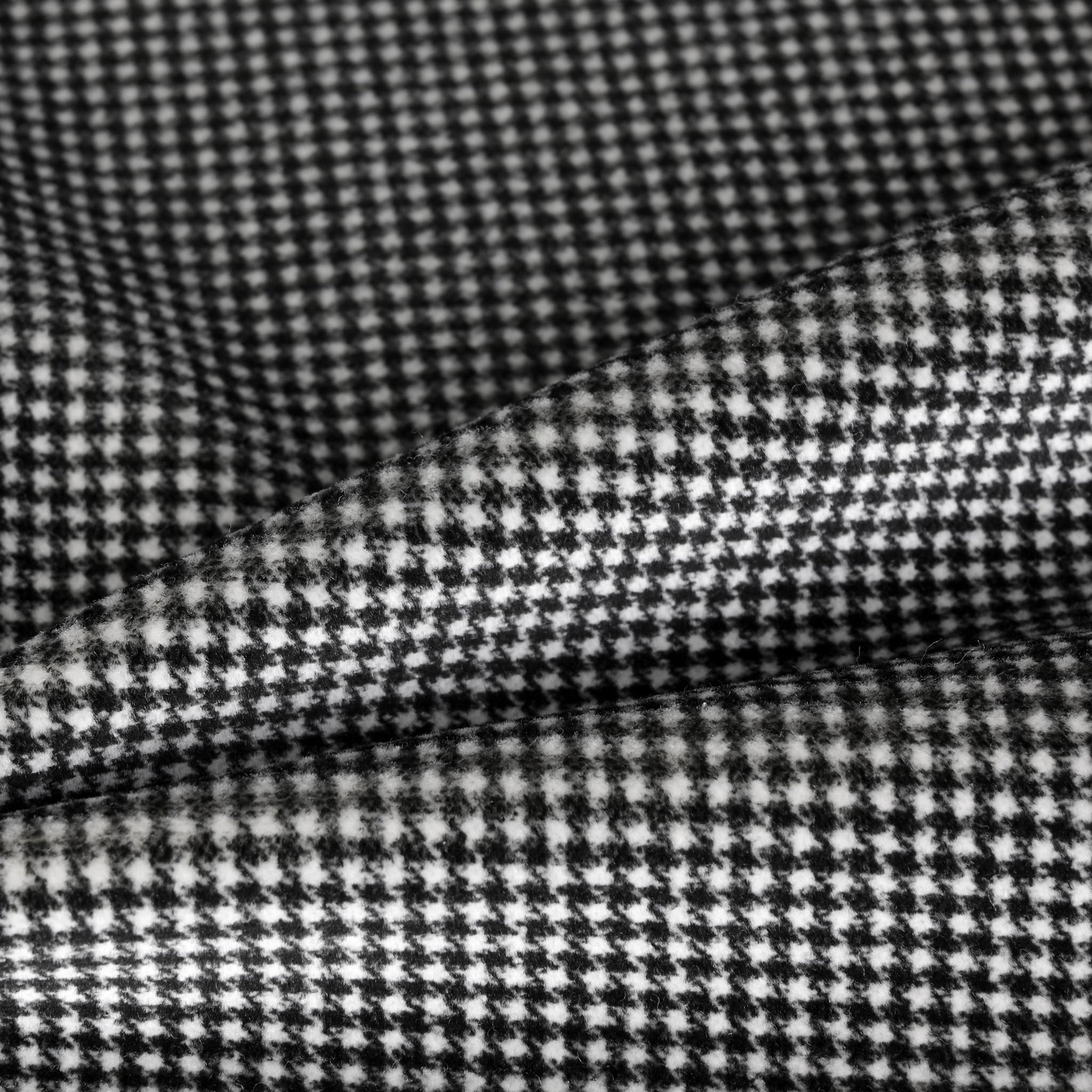 Black Pied-de-Poule Velvet Fabric 77245