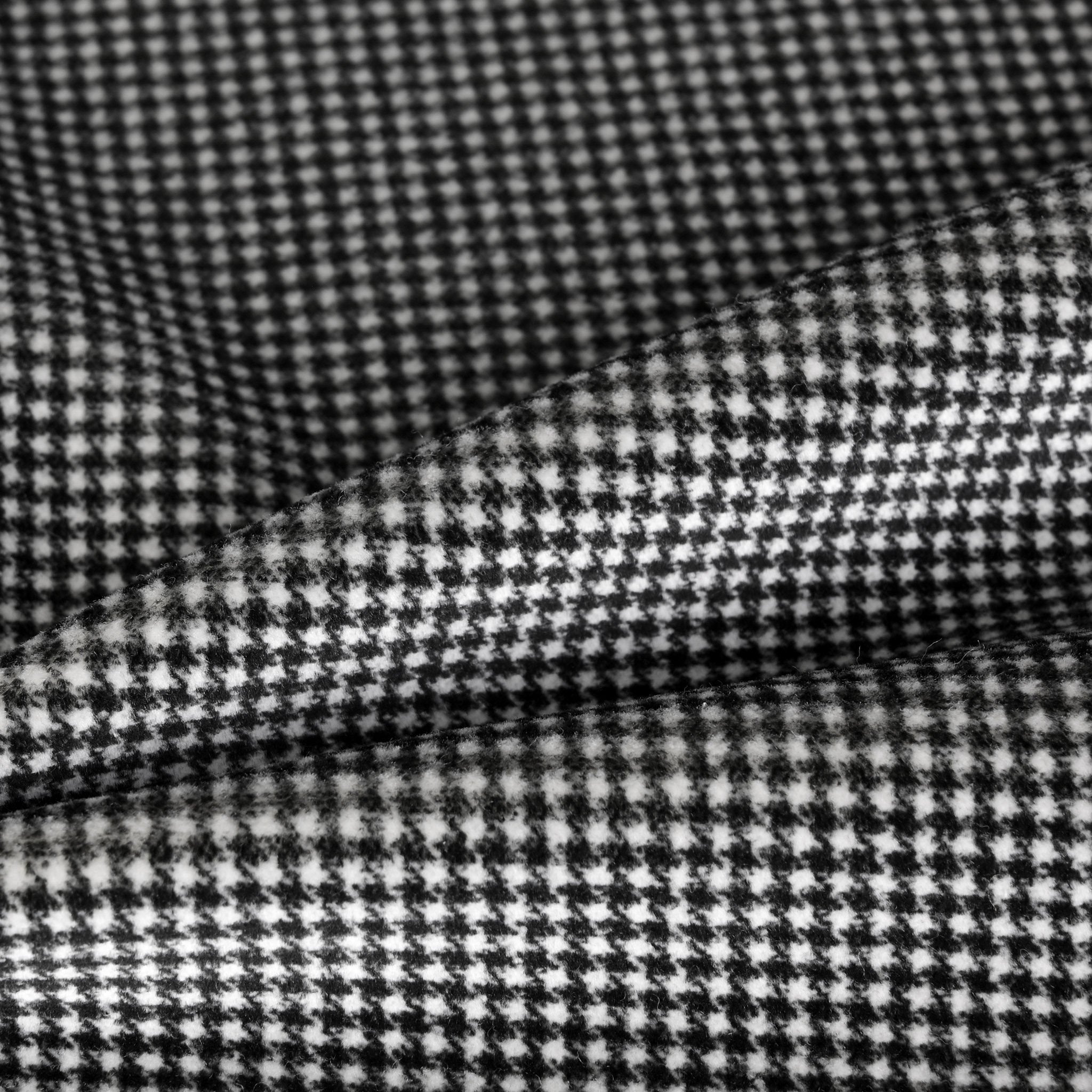 Black Pied-de-Poule Velvet Fabric 77245