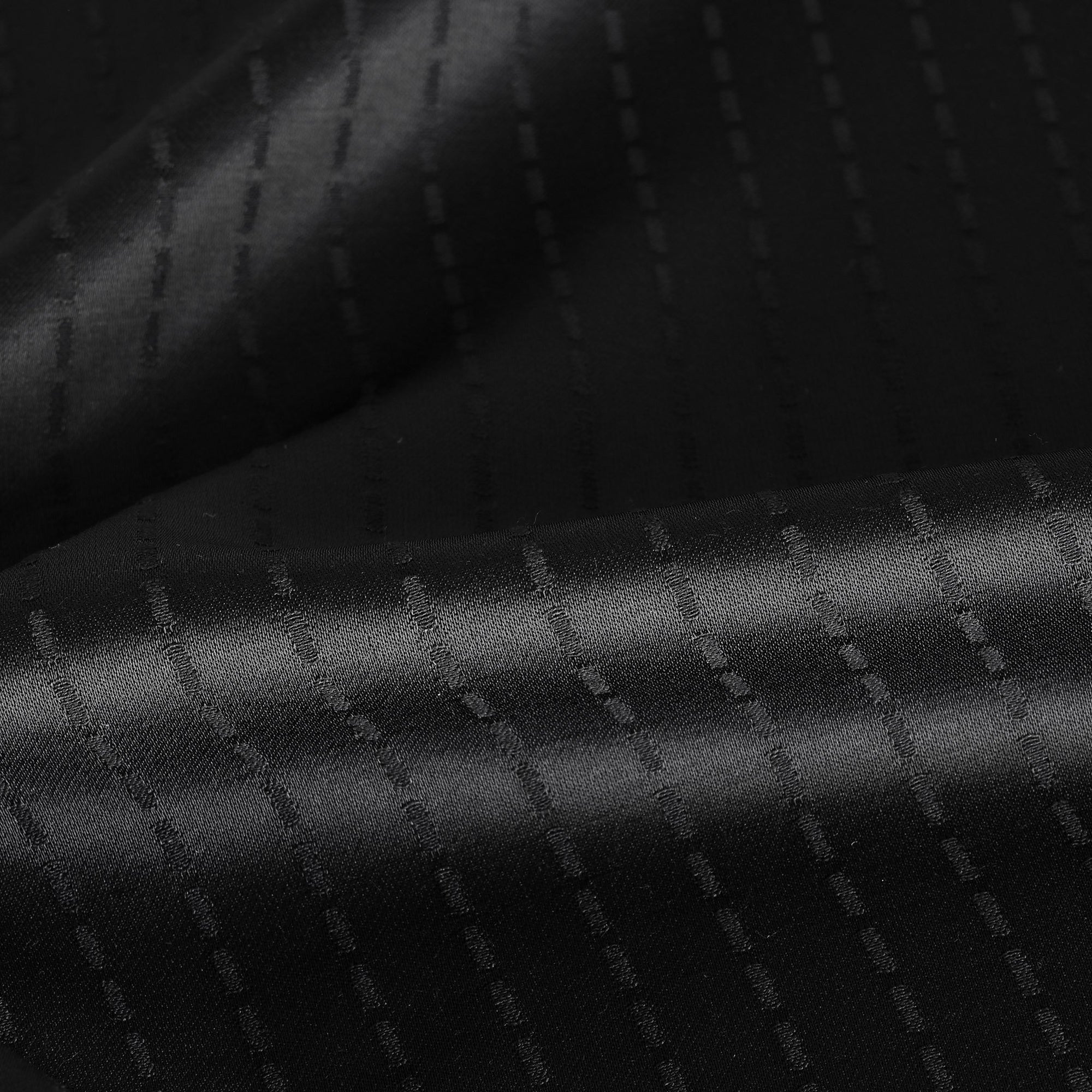 Black Pinstriped Suiting Fabric 7053