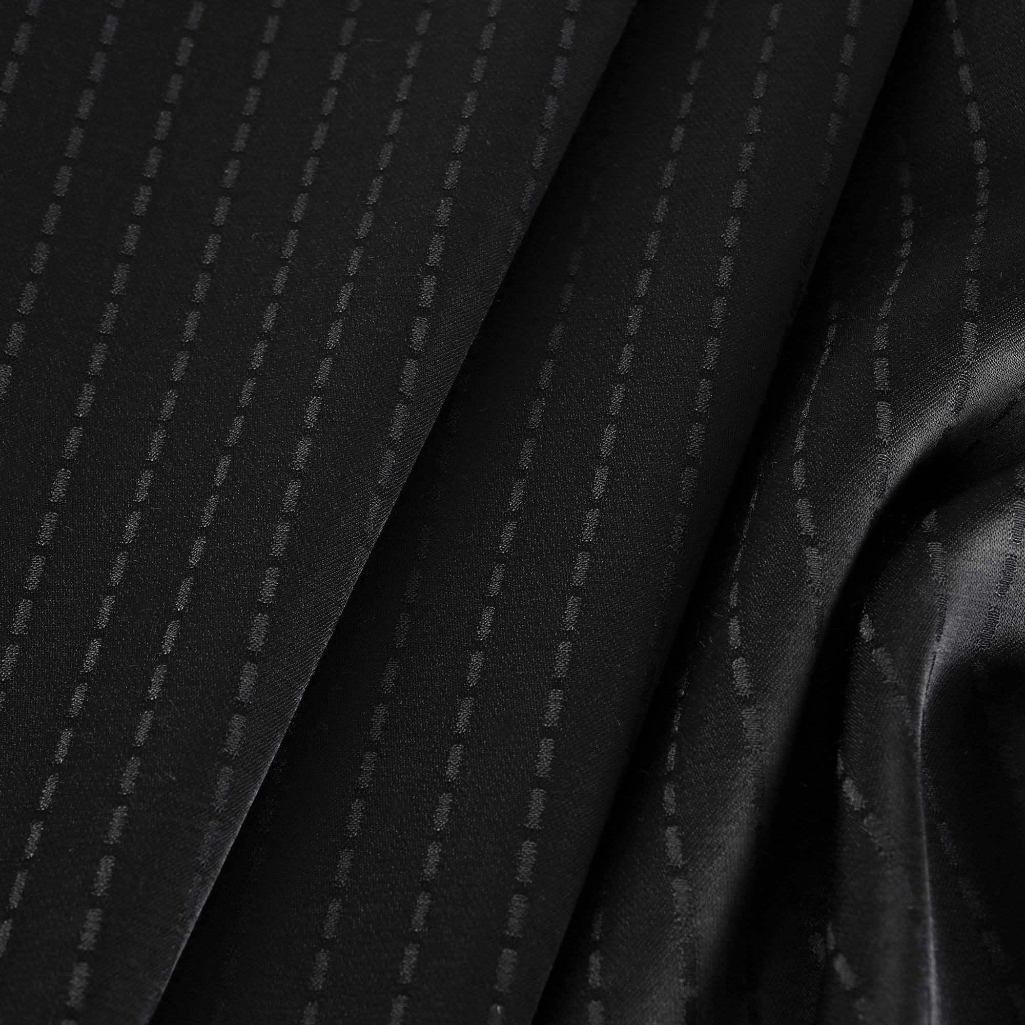 Black Pinstriped Suiting Fabric 7053