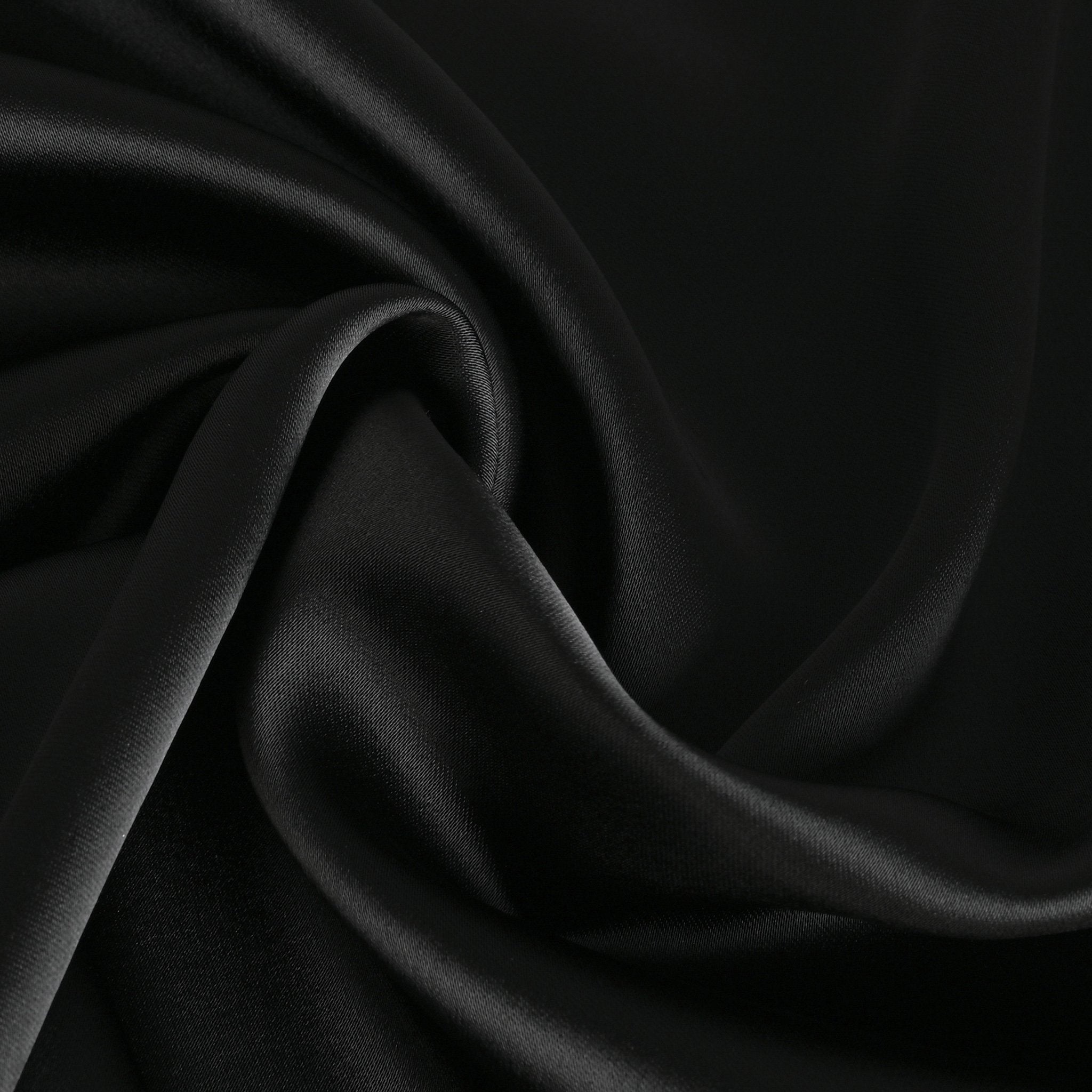 Black Satin Backed Crepe Fabric 2758