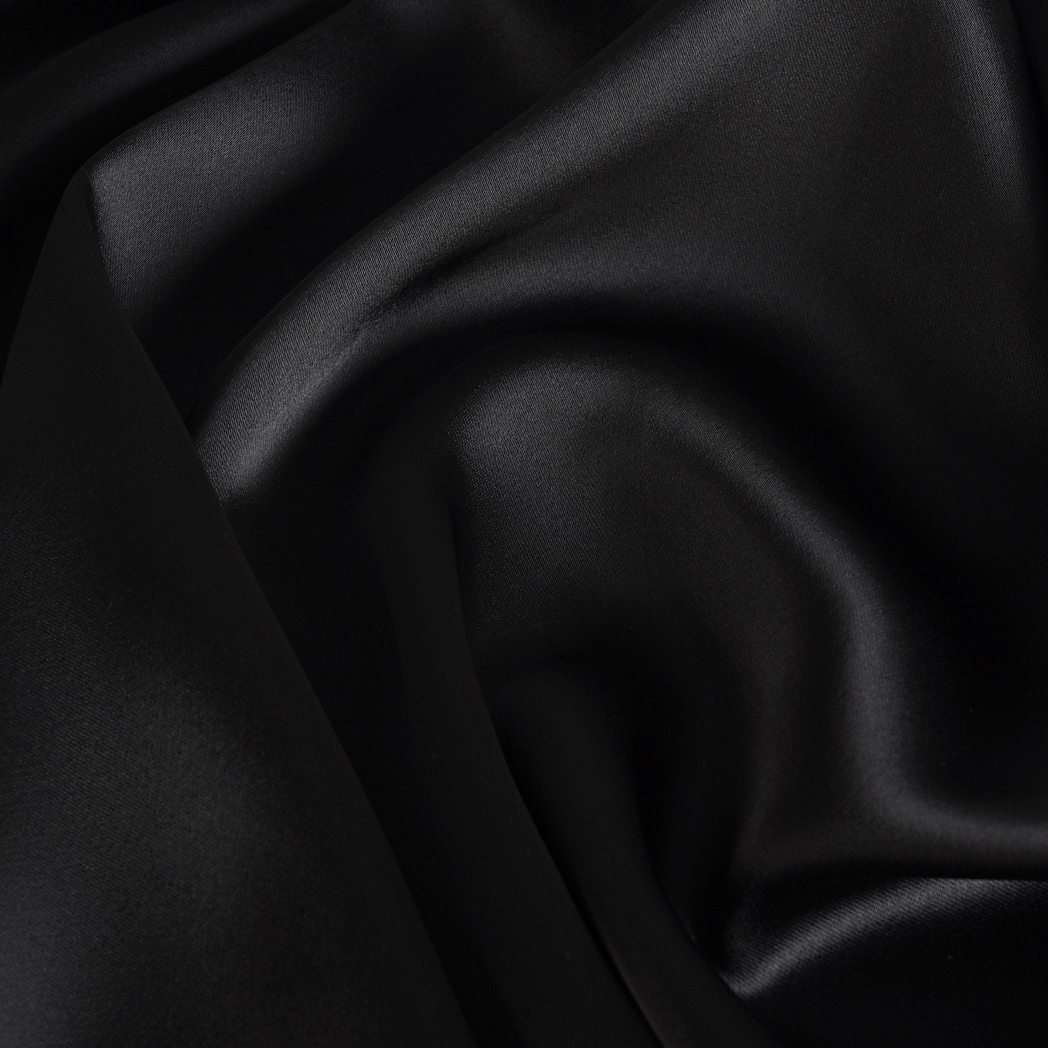 Black Satin Backed Crepe Fabric 2758