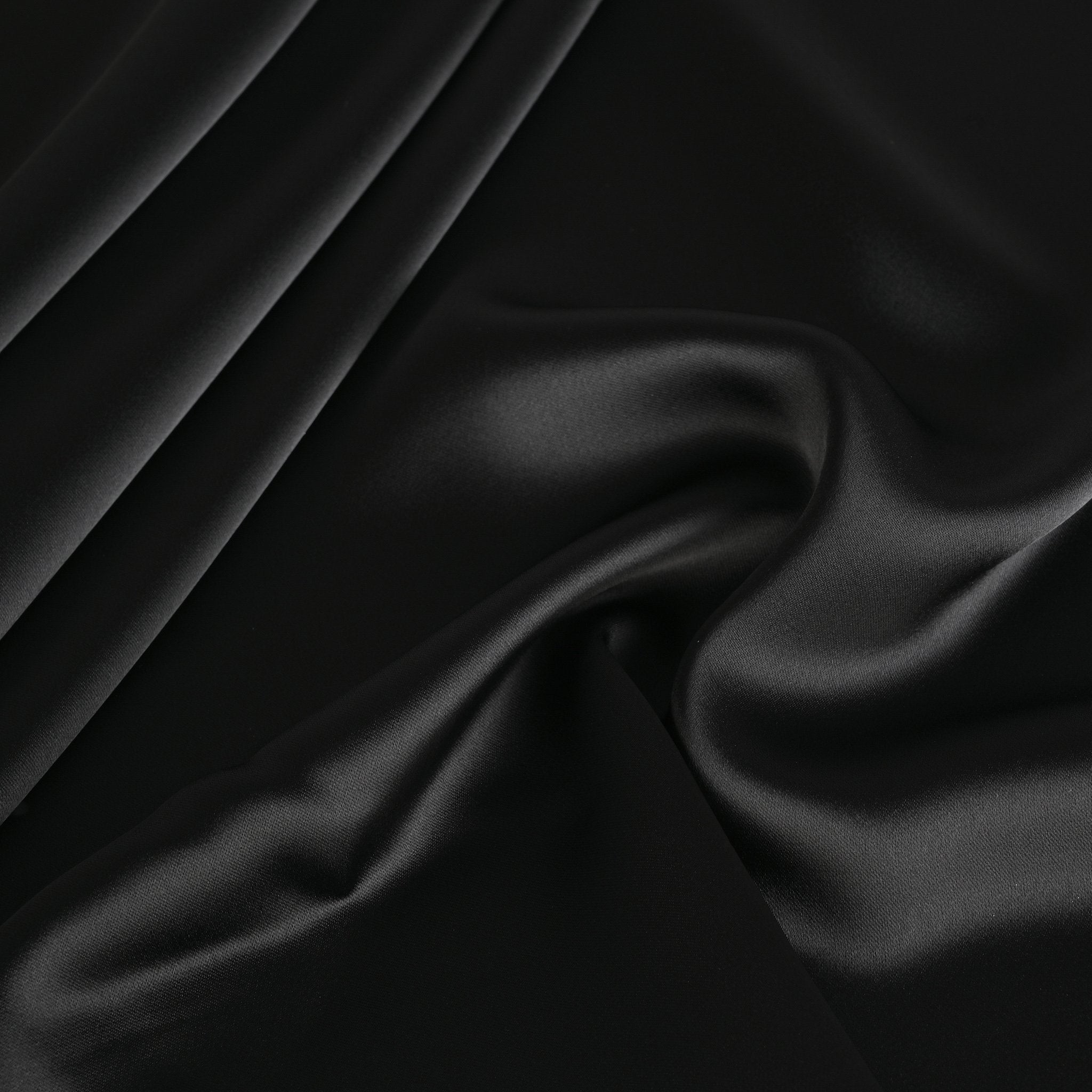 Black Satin Backed Crepe Fabric 2758