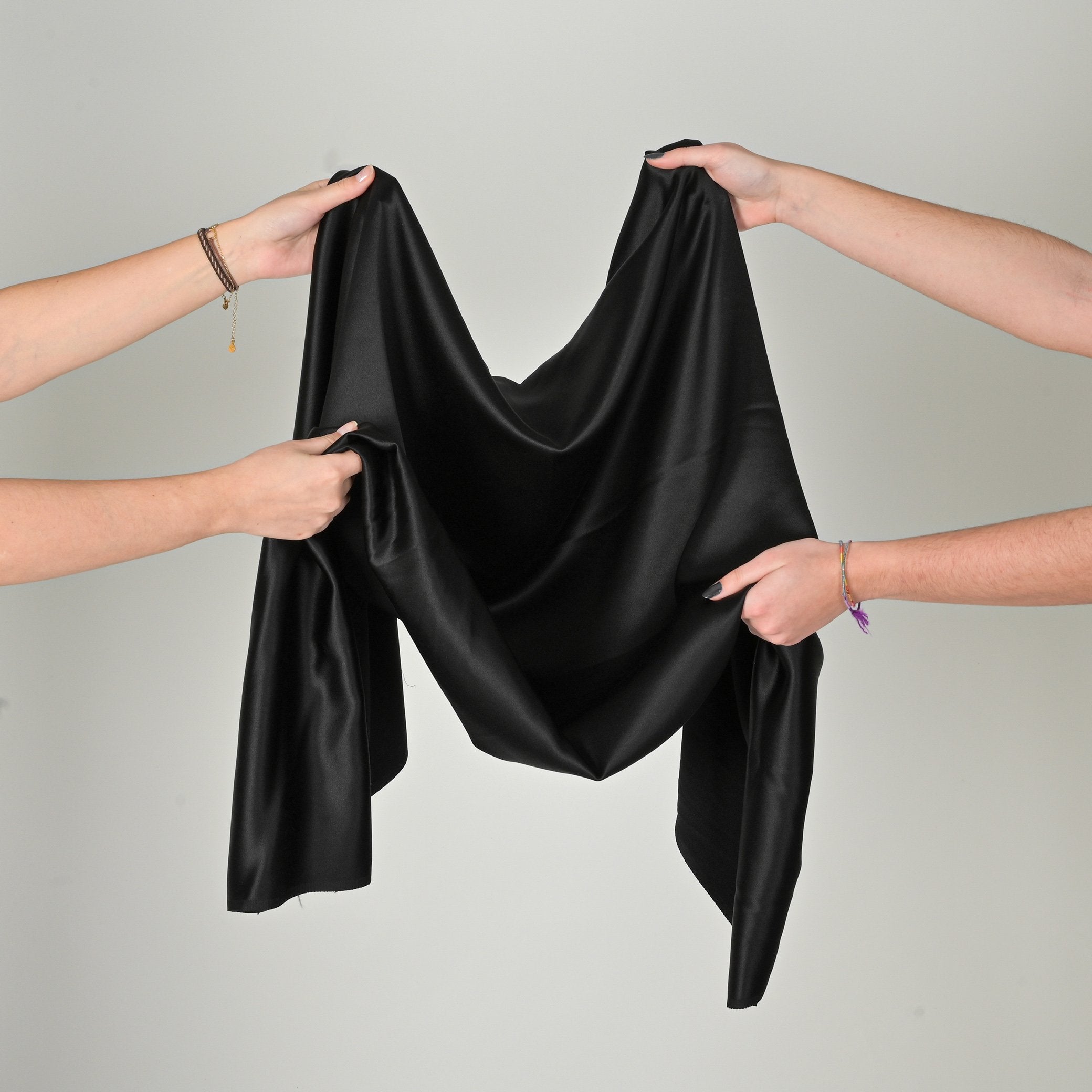 Black Satin Fabric 98786