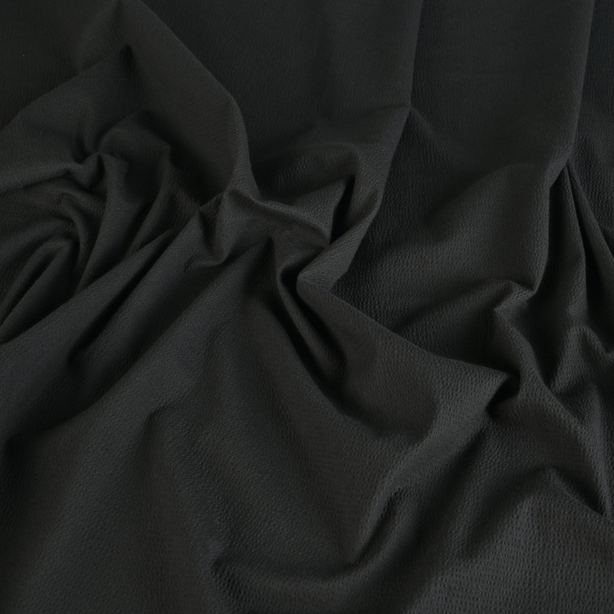 Black Seersucker Fabric 7987