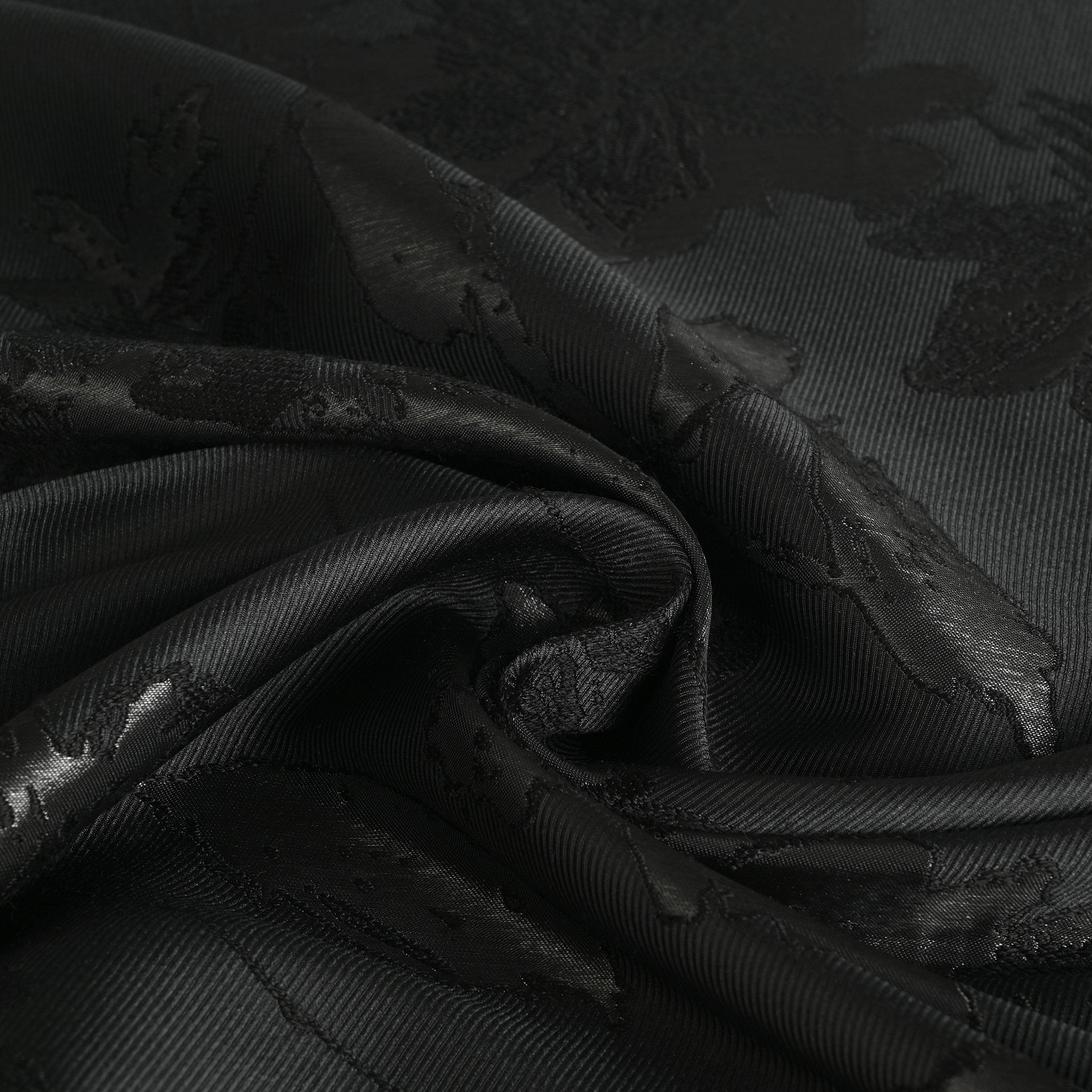 Black Shiny Jacquard 3189