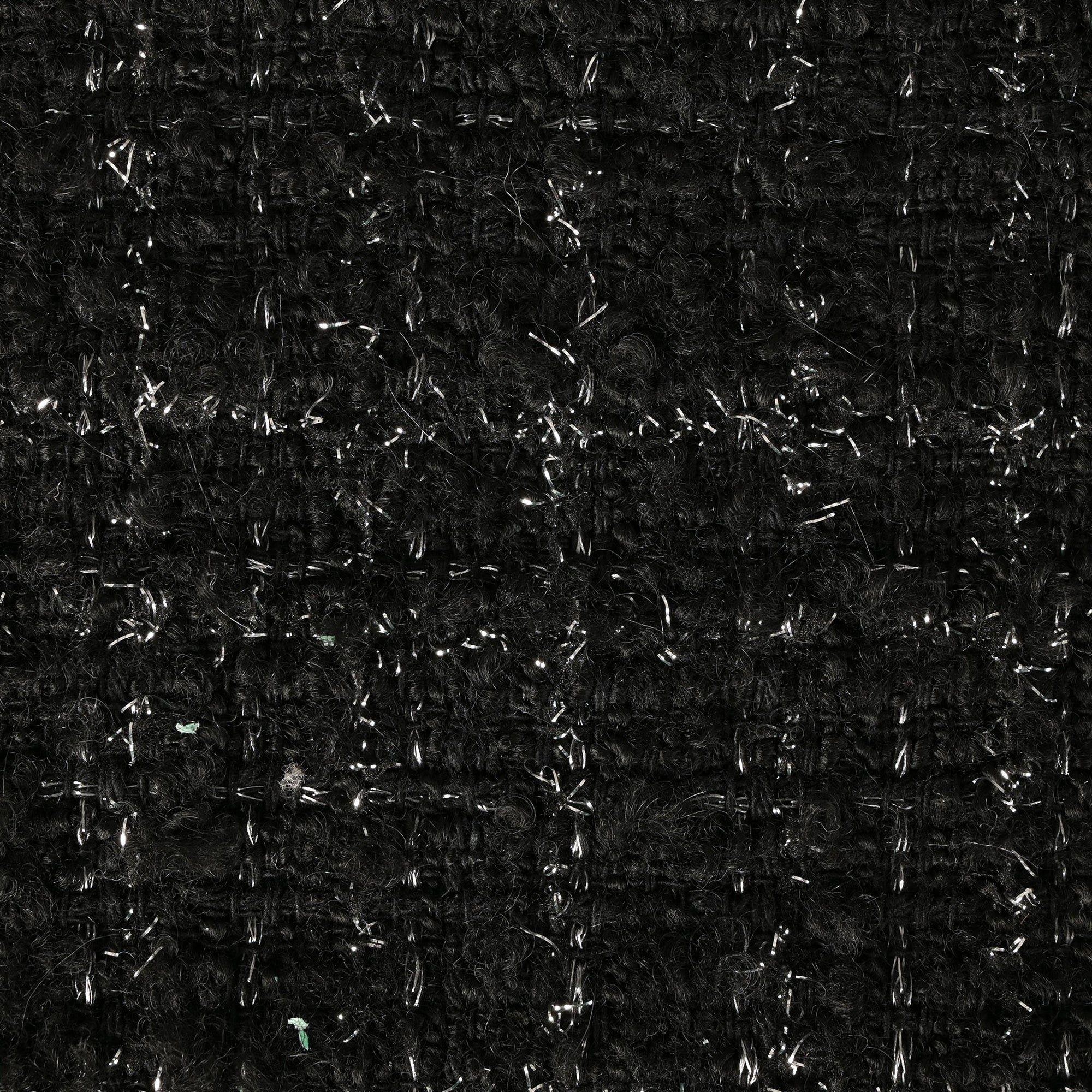 Black Shiny Tweed Fabric 12054