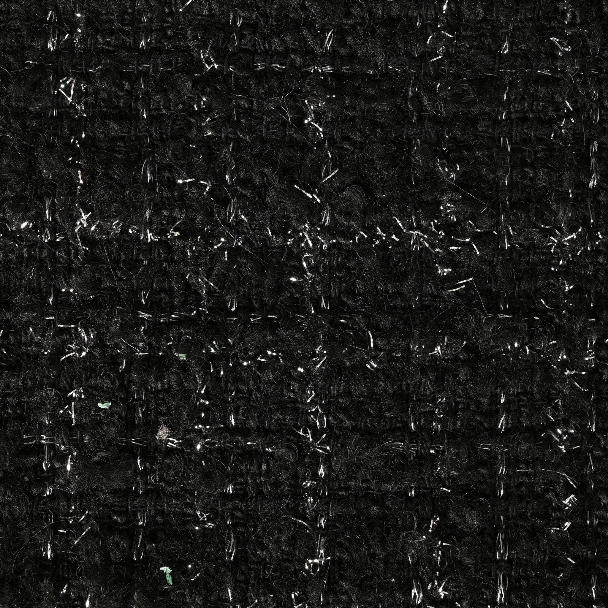 Black Shiny Tweed Fabric 12054
