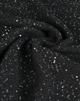 Black Shiny Tweed Fabric 6513