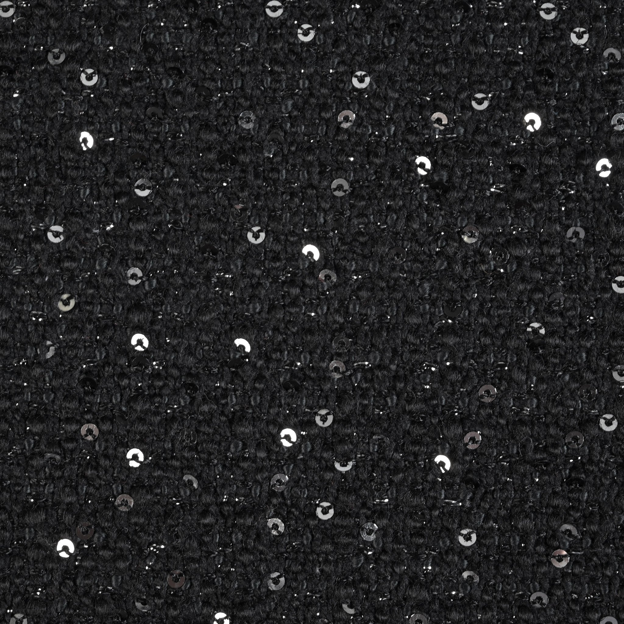 Black Shiny Tweed Fabric 6513