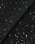 Black Shiny Tweed Fabric 6513