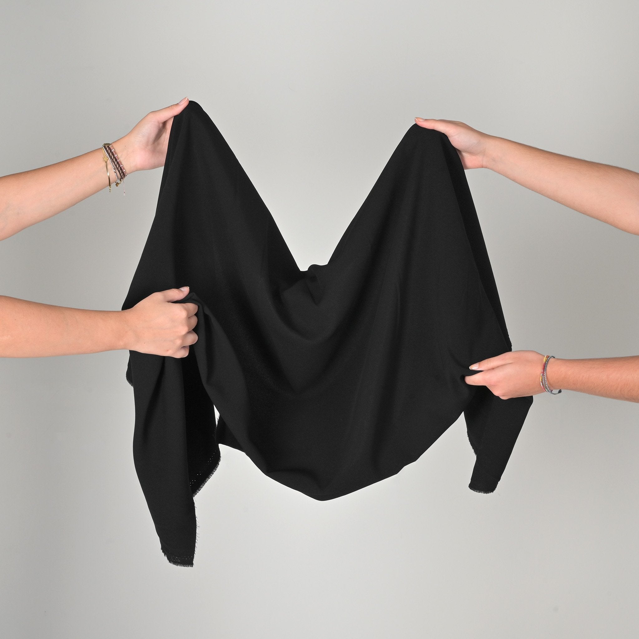 Black Stretchy Suiting Fabric 12042