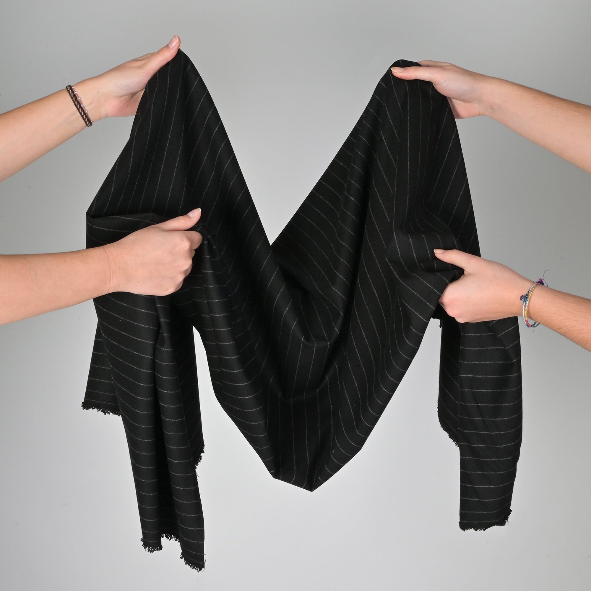 Black Suiting Flannel Fabric 93632