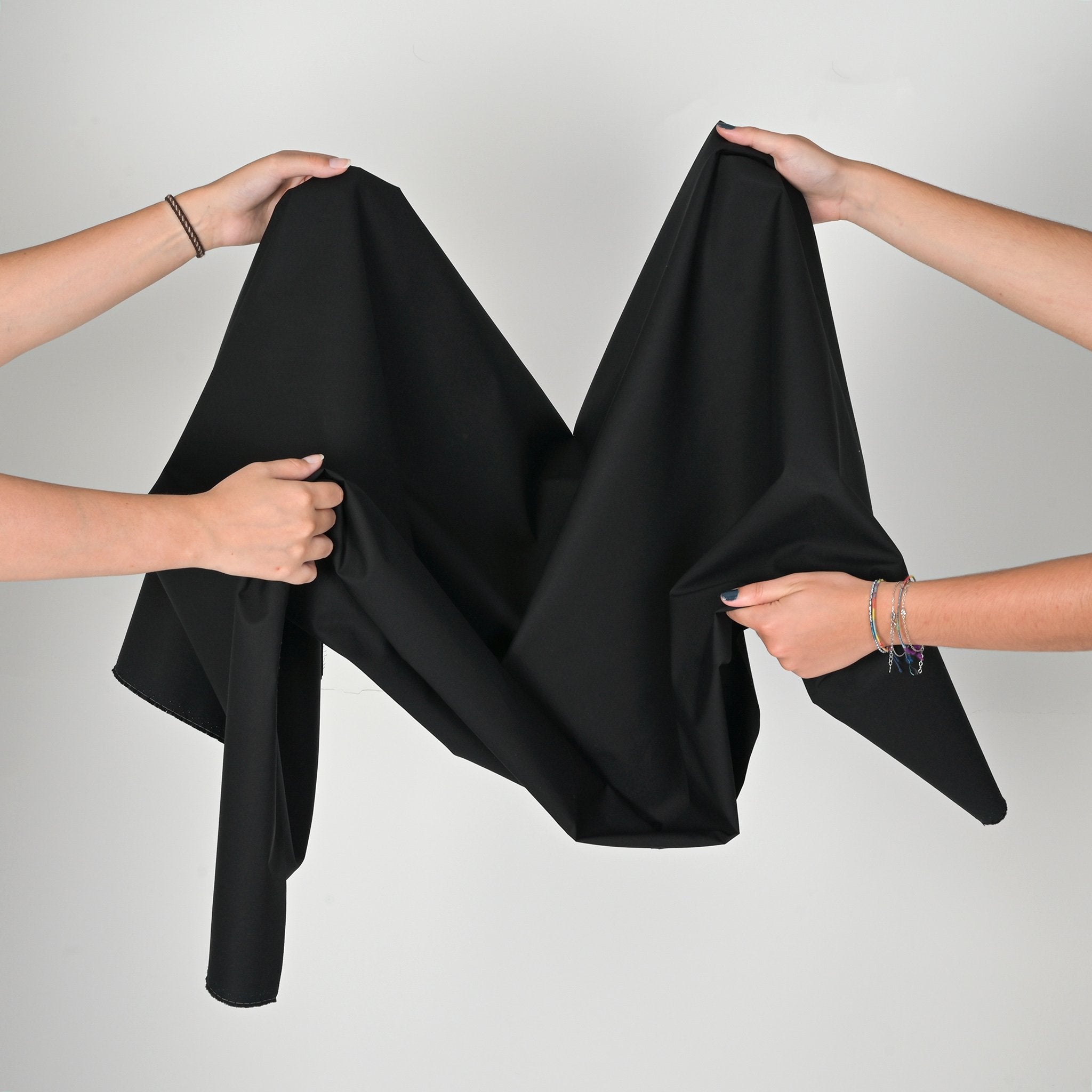 Black Trench Cotton Fabric 2756