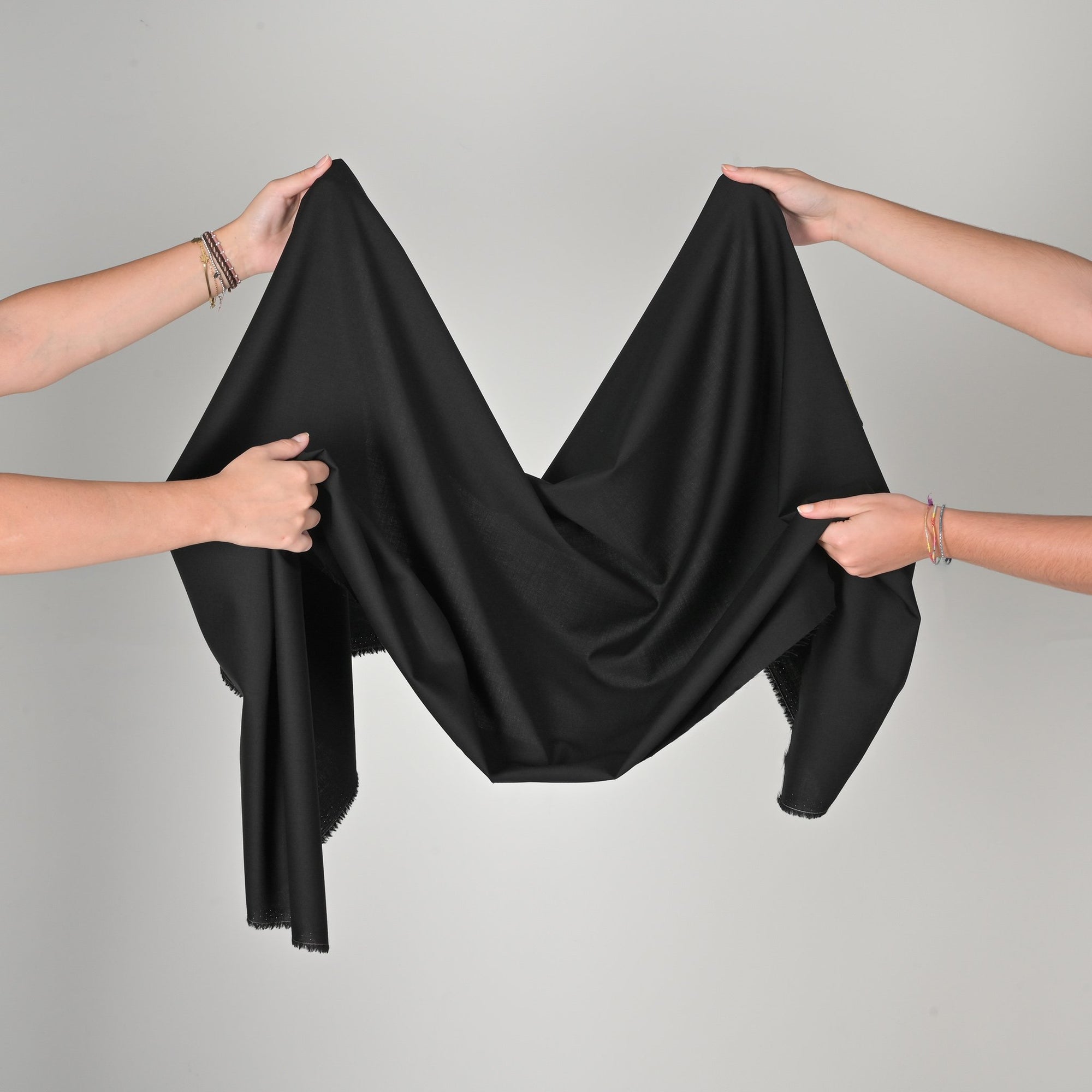Black Woollen Suiting Fabric 12055