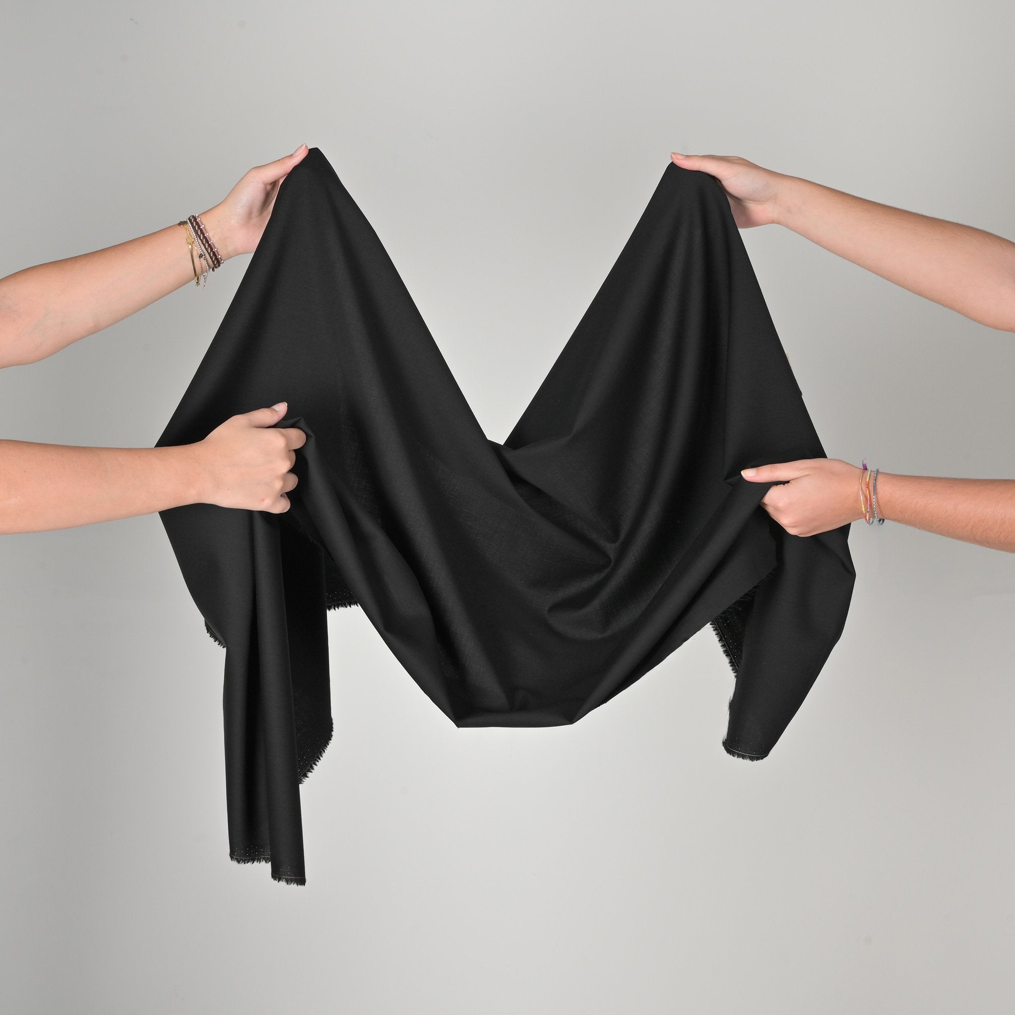 Black Woollen Suiting Fabric 12055