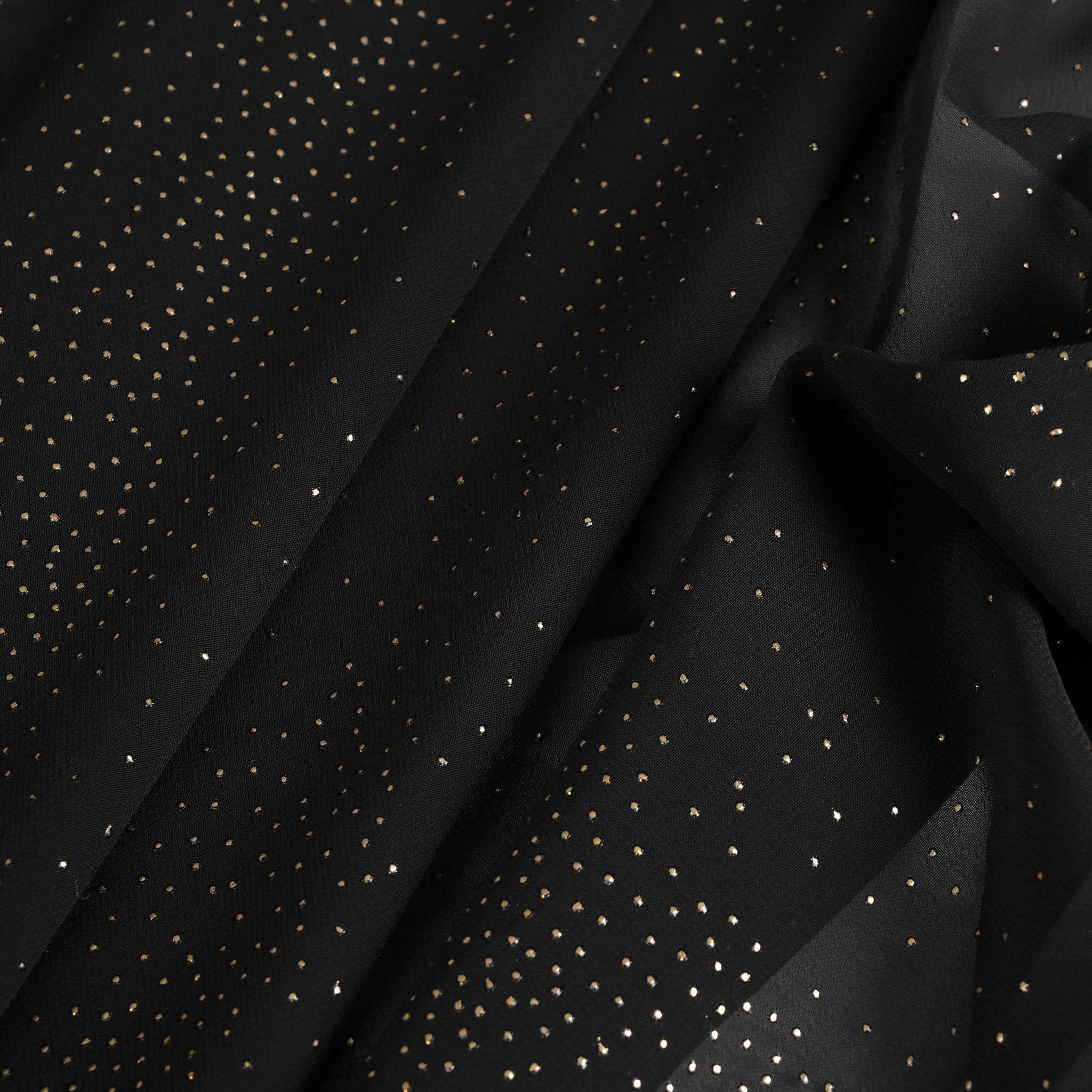 Black and Gold Chiffon Fabric 95210