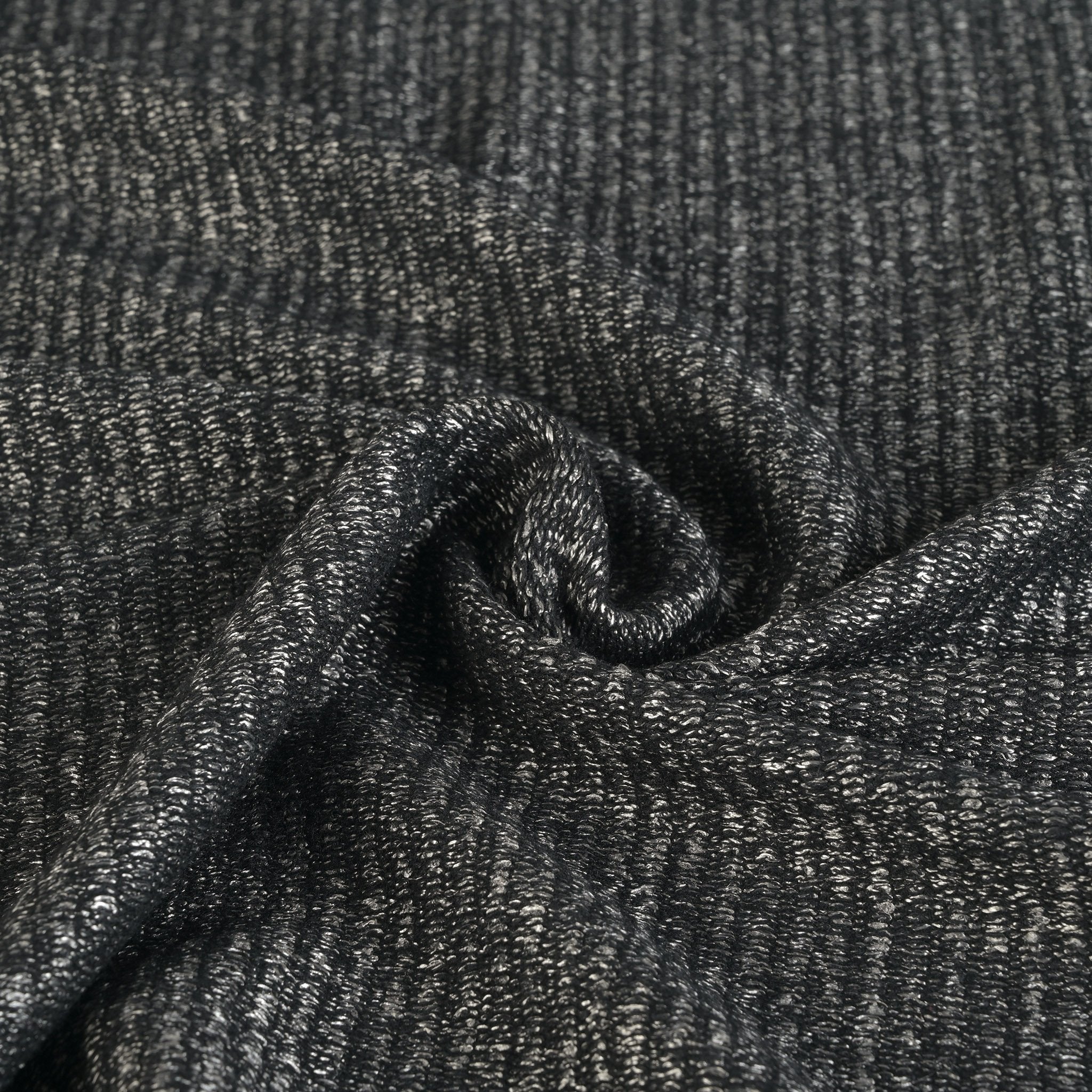 Black and Grey Tweed Fabric 95344