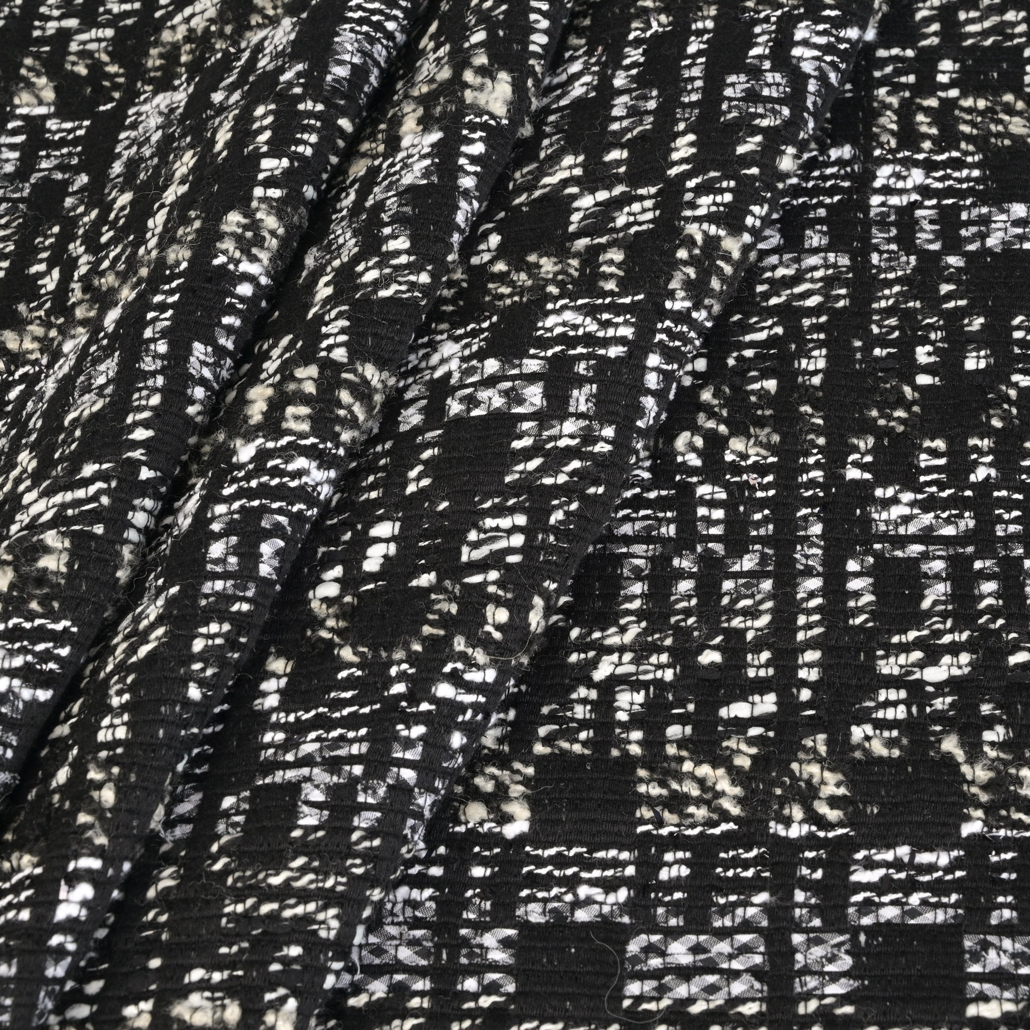 Black and White Tweed Fabric 2327