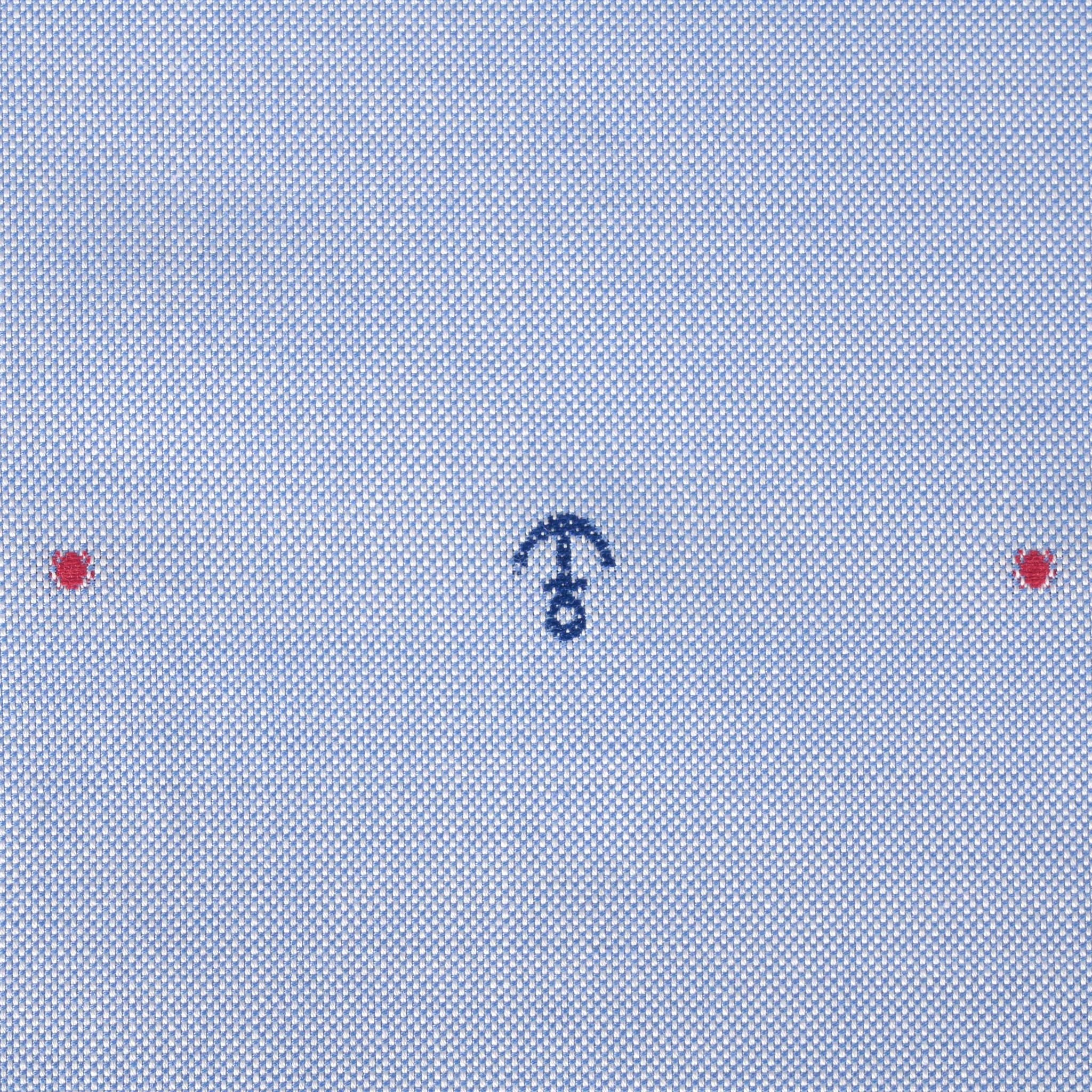 Blue Embroidered Oxford Fabric 2581