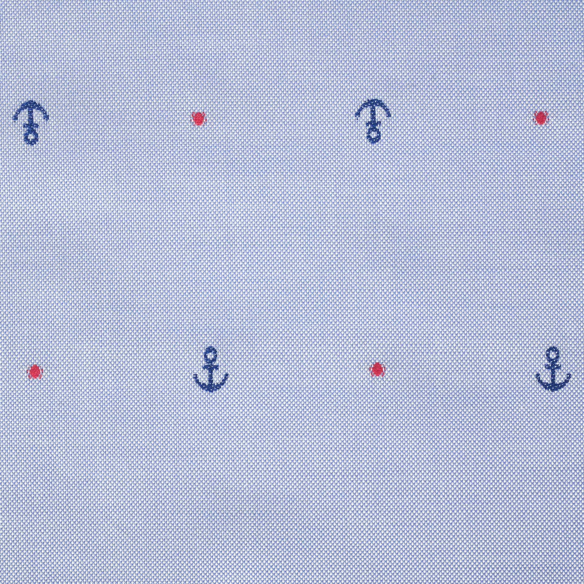 Blue Embroidered Oxford Fabric 2581