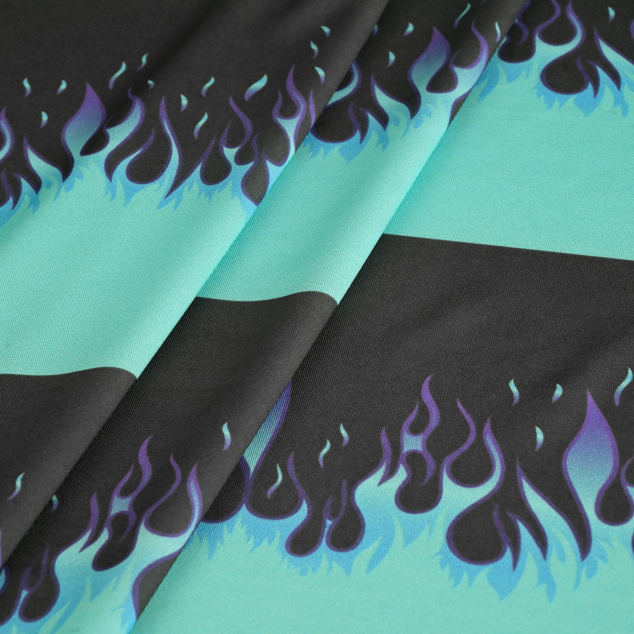 Blue Flame Print Jersey Fabric 6835