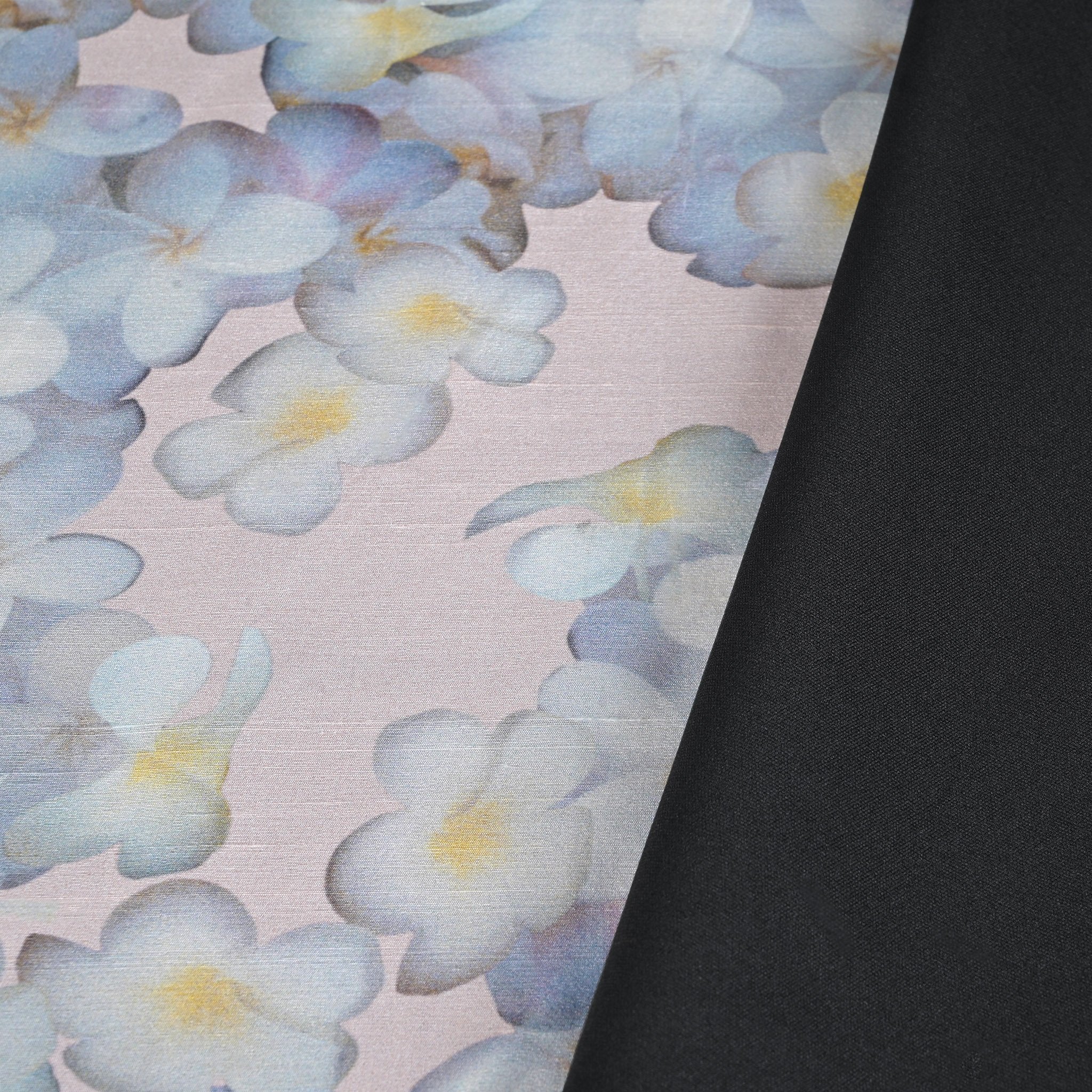 Blue Floral Double Faced Fabric 96896