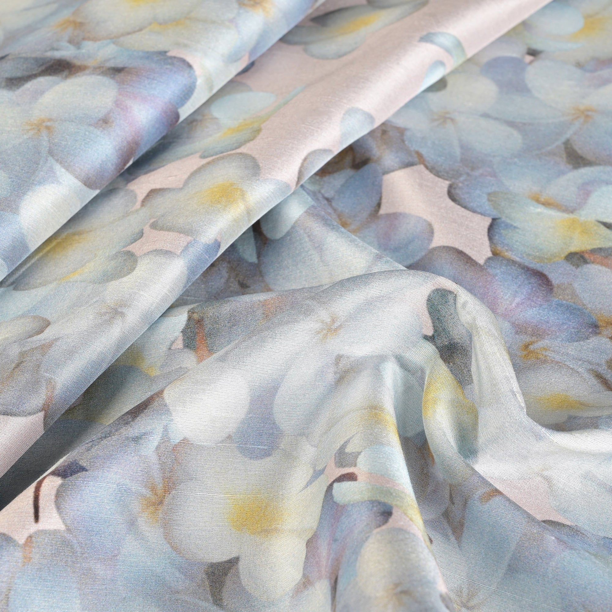 Blue Floral Double Faced Fabric 96896