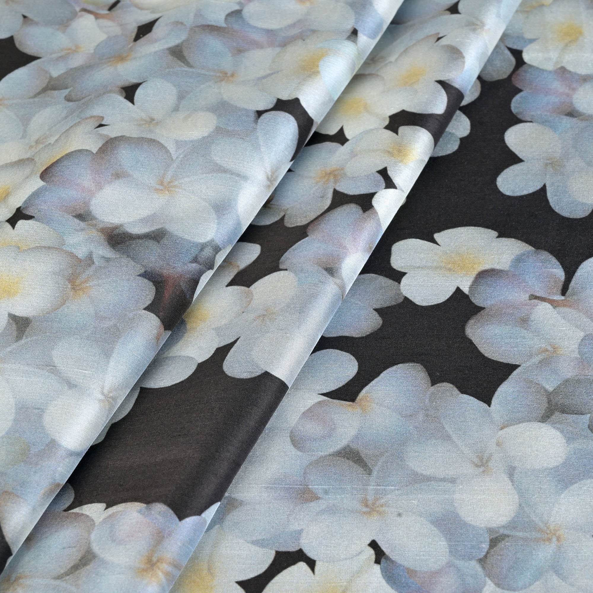 Blue Floral Double Faced Fabric 98884