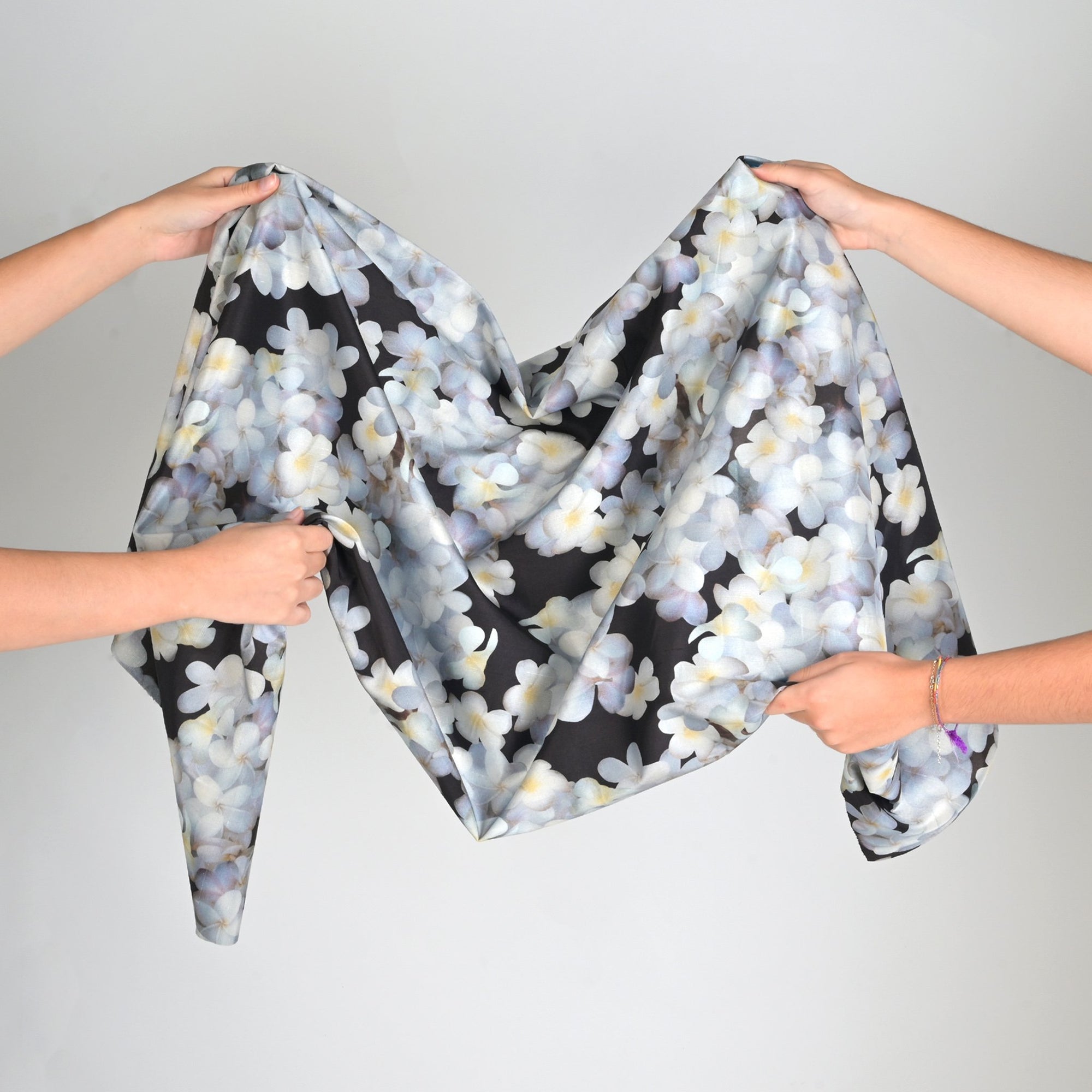 Blue Floral Double Faced Fabric 98884