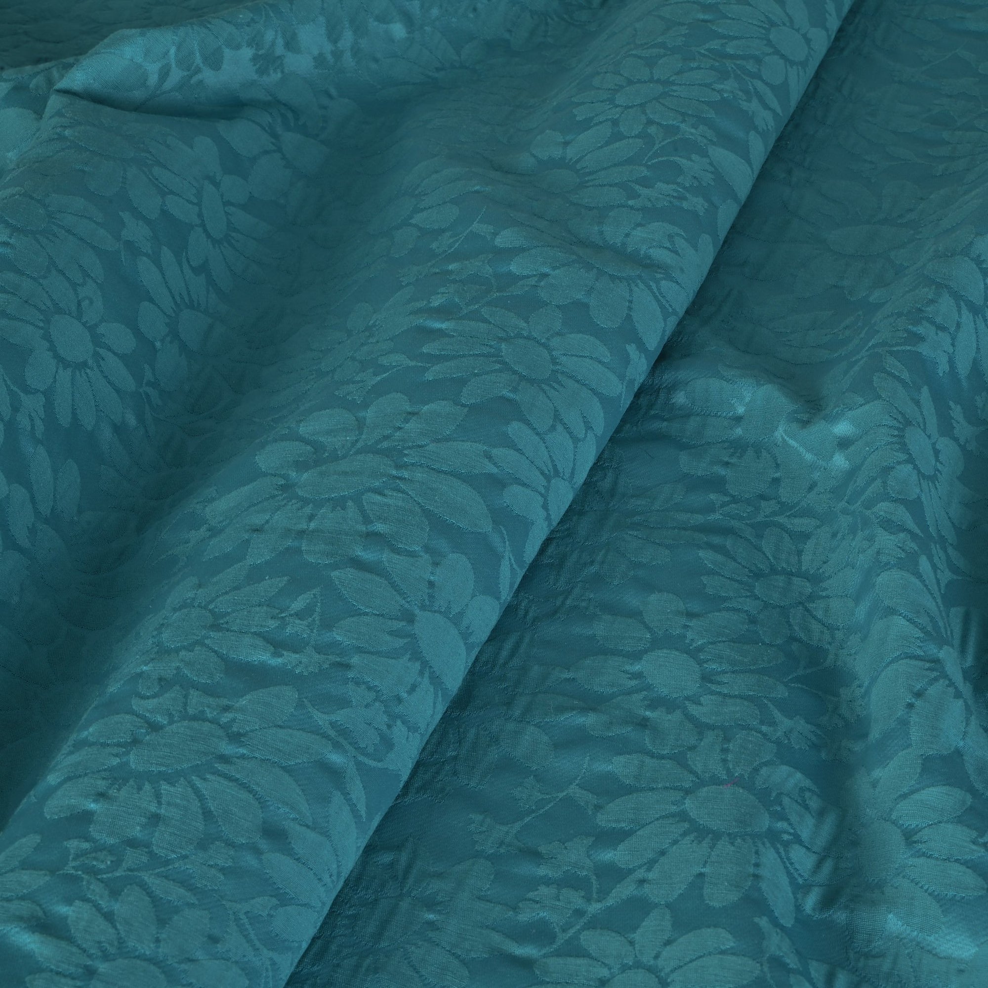 Blue Floral Jacquard Fabric 77189