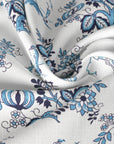 Blue Floral Twill Fabric 2897