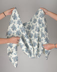 Blue Floral Twill Fabric 2897