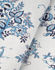 Blue Floral Twill Fabric 2897