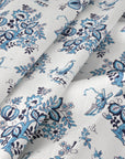 Blue Floral Twill Fabric 2897