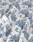 Blue Floral Twill Fabric 2897