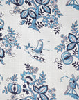 Blue Floral Twill Fabric 2897