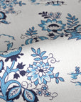 Blue Floral Twill Fabric 2897
