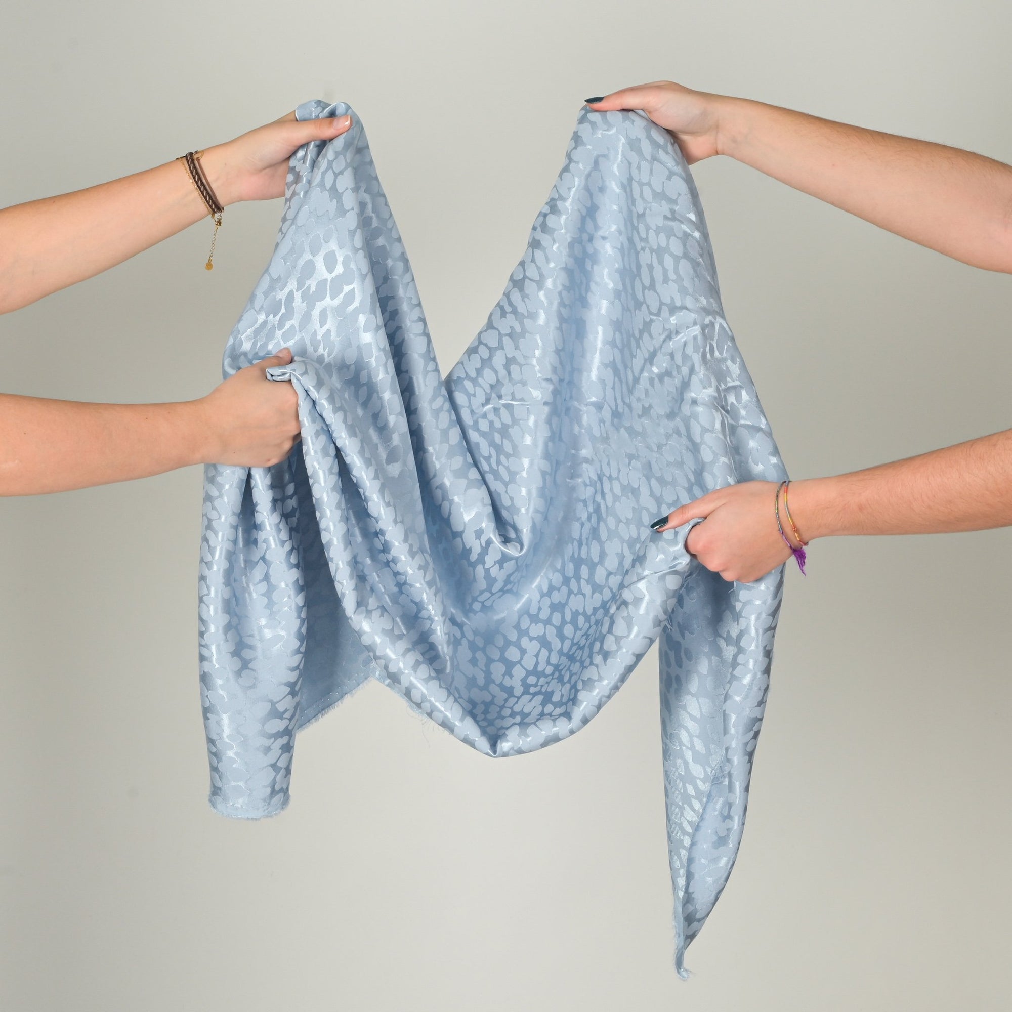 Blue Satin Fabric 8496